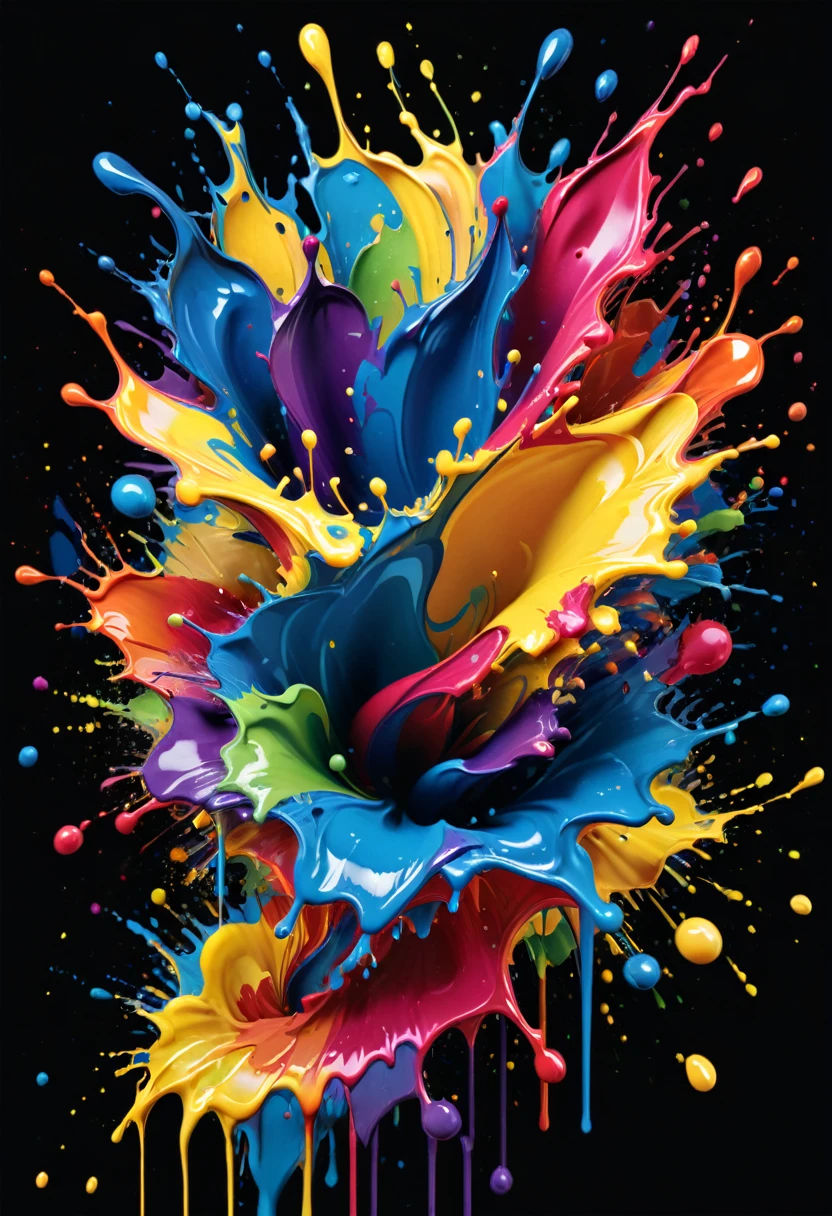 Vector art of a colorful paint splash illustration, high détail, black backdrop
(work of art, best qualityer, proffesional, perfect composition, very aesthetic, absurdrez, super verbose, details Intricate:1.3)
