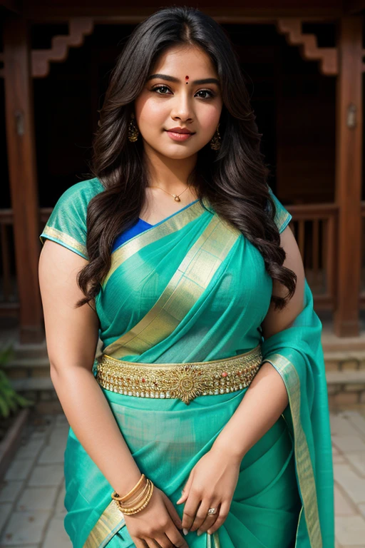 1 Heavenly beautiful and goddess beauty cute and sweet looking face Indian female in front of Zhanli Village, China, Heavenly beautiful Overweight, Heavenly beautiful and attractive Chubby figure with long silky hair, Heavenly beautiful looking and eye catching luxury style tight fitting Indian traditional sarees , reaching out, Heavenly beautiful Arabian woman, 16k, High resolution, masterpiece, highest quality, fine skin, outside view, Realistic Photograph, size 45 and waist size 32, close up face view