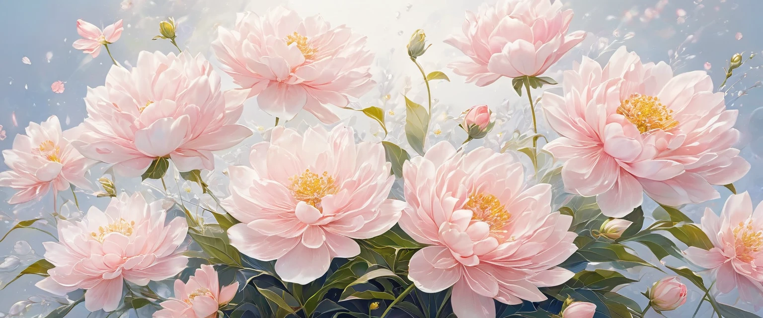 Beautiful, delicate and elegant, lighter colors depict fine(淺light pink flower)light pink flower(Lay flat)Flowers are smaller and some art masters’ works are of super high quality., masterpiece, , Super detailed, best quality.Detailed and exquisite real photos