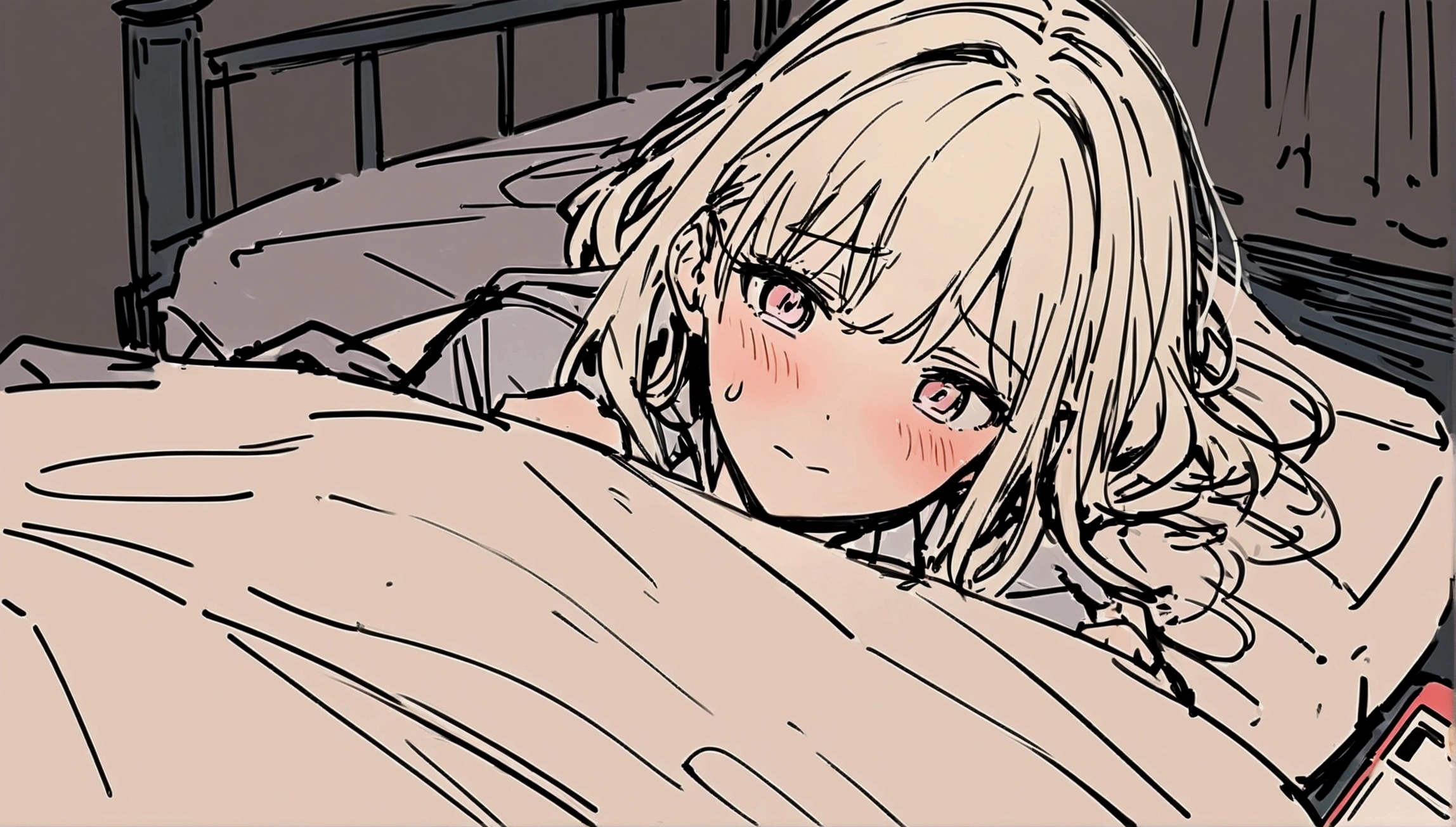 vibrator、On the bed、masturbation、Girl、Erotic、Dynamic Angles、Feeling facial expression、Ahegao