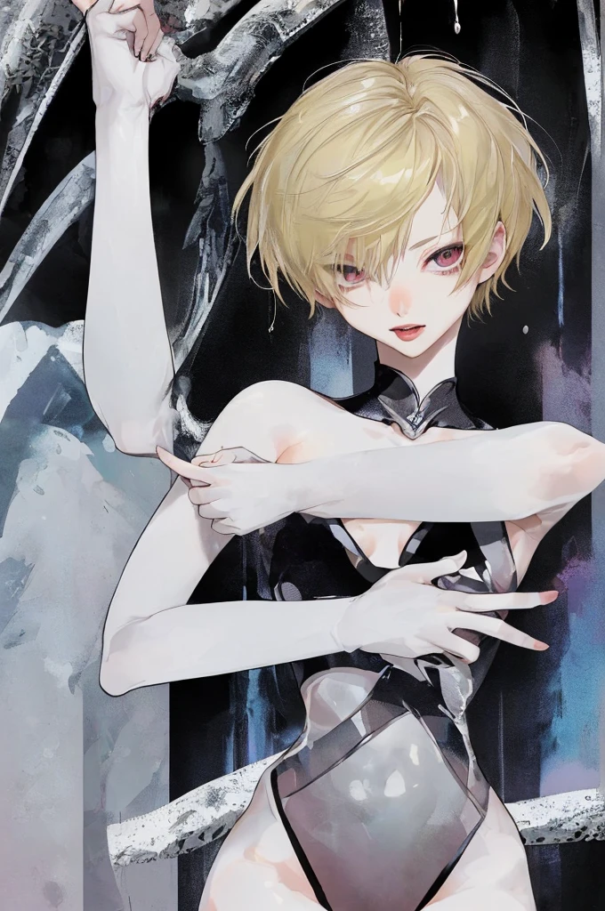 sexual climax,Highest quality、Complete limbs、Full Finger、Slender beauty、Blonde Short、Very Short Hair