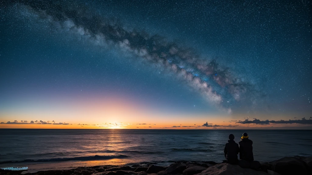 Starry Sky, Ocean, Whales