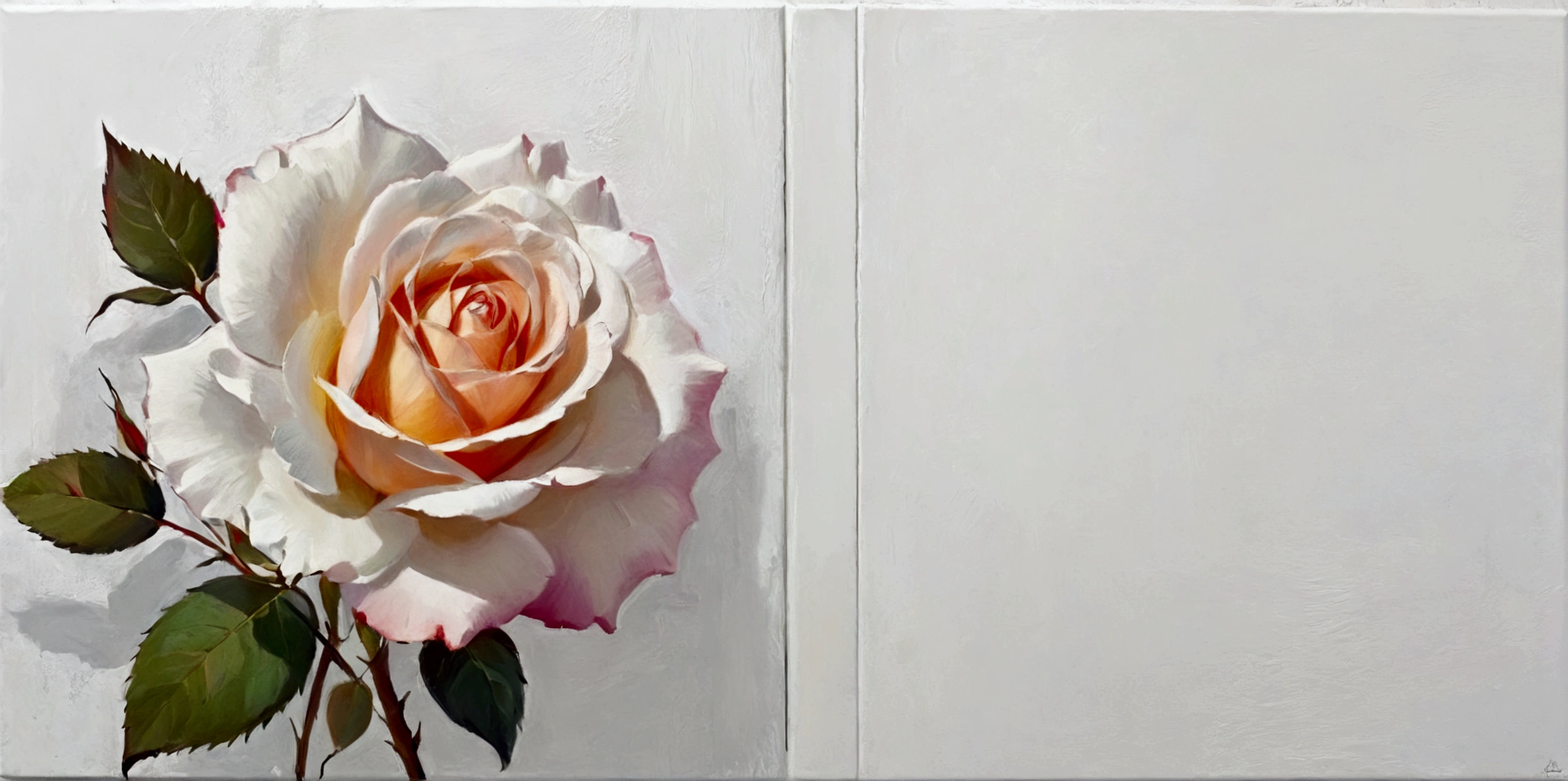 A big rose flower,Perfect proportion,symmetry,bright,White background,real,emotion,Thick textured paint