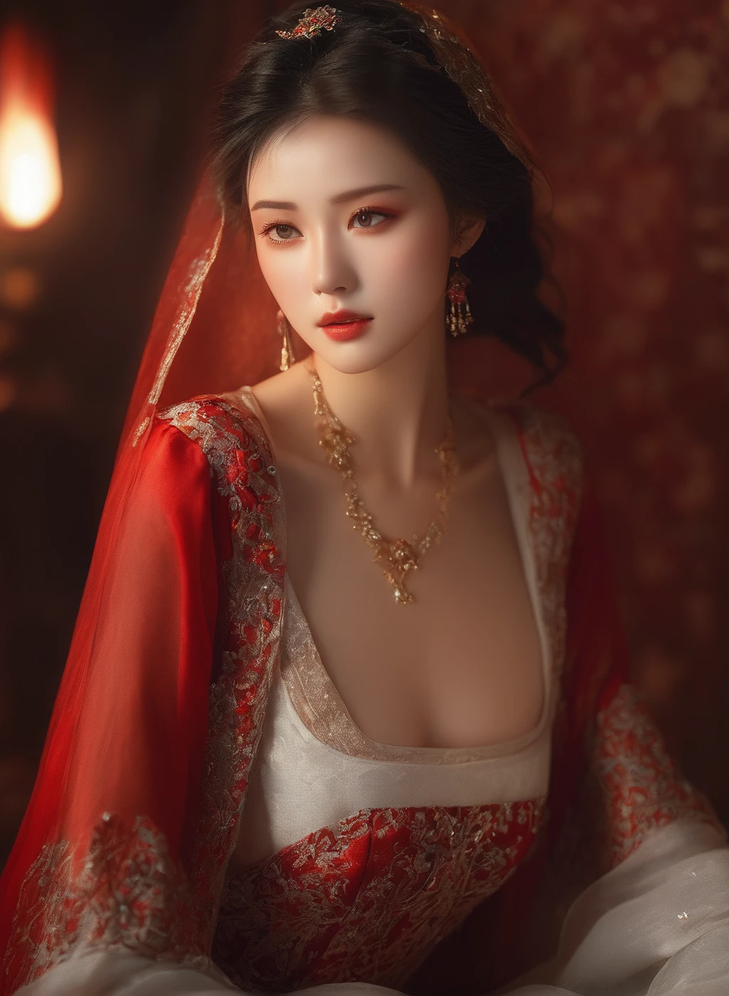 (masterpiece, best quality, Super detailed, The best shadow), (Detailed Background), (Beautiful and delicate face), High contrast, (Optimal lighting, extremely delicate and beautiful), rich and colorful, Super detailed, dramatic light, Beautiful background, Intricate details, (1 girl, alone, rich and colorful hair, Pointed face, Red eyes, Hair between the eyes, Dynamic angle, Red clothes), looking at the audience, Blood splatter,(shattered glass), magic circle, in the room, whole body, Detail eyes, beautiful eyes, 8K, 4K, best quality, masterpiece, beautiful eyes, realism