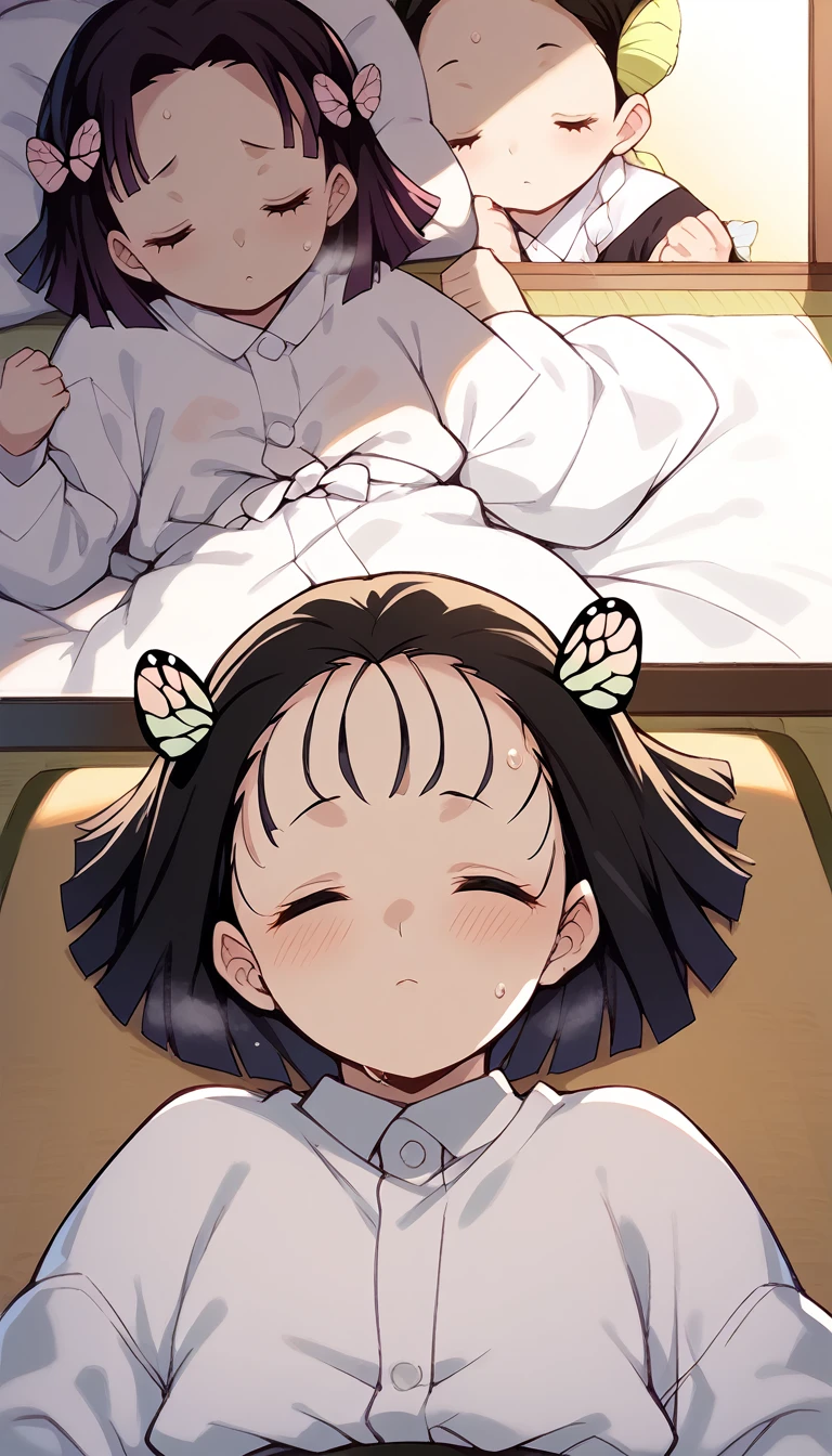 Browsing Caution,Sweat,White Breath,Demon slayer,The Three Girls of the Butterfly Mansion,Terauchi Kiyo,Sleep on your back,room,Front view,Large areola,