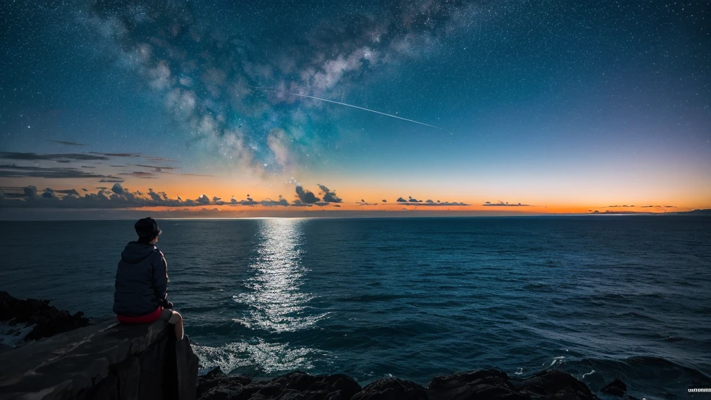 Starry Sky, Ocean, Whales