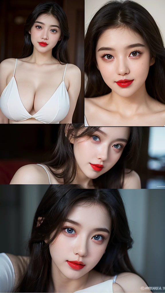 ดวงblue eyesที่สมบูรณ์แบบ, Wonderful faces., indian, Looks beautiful, ((red lips, Bright eyes, The 1st Curve Heir.5)), shiny skin,Beautiful smile((Beautiful details, large breasts )), (straight round shape and large crevice, Doesn't make the breasts sag.), (Beautiful pink nipples with details)Glorious and beautiful, A gloriously beautiful face, beautiful face, Beautiful smile,Bright eyes, Elegantly detailed printed red saree., Updated elegant hairstyle, Blurred gray tone background, special focus, make light, face in detail, 8k resolution, painted, Dry brush, brush strokes, Razumov style and garmash style, By Tokaito, 1 girl, Akali, okay, Akali league of legends, star-eyed, Blush, perfect lighting, black hair, blue eyes, unreal engine, On the side of the road, detailed face, smooth, Bright skin, พื้นหลังโบเก้หลากสีที่smoothง่าย, dark background, purple light border