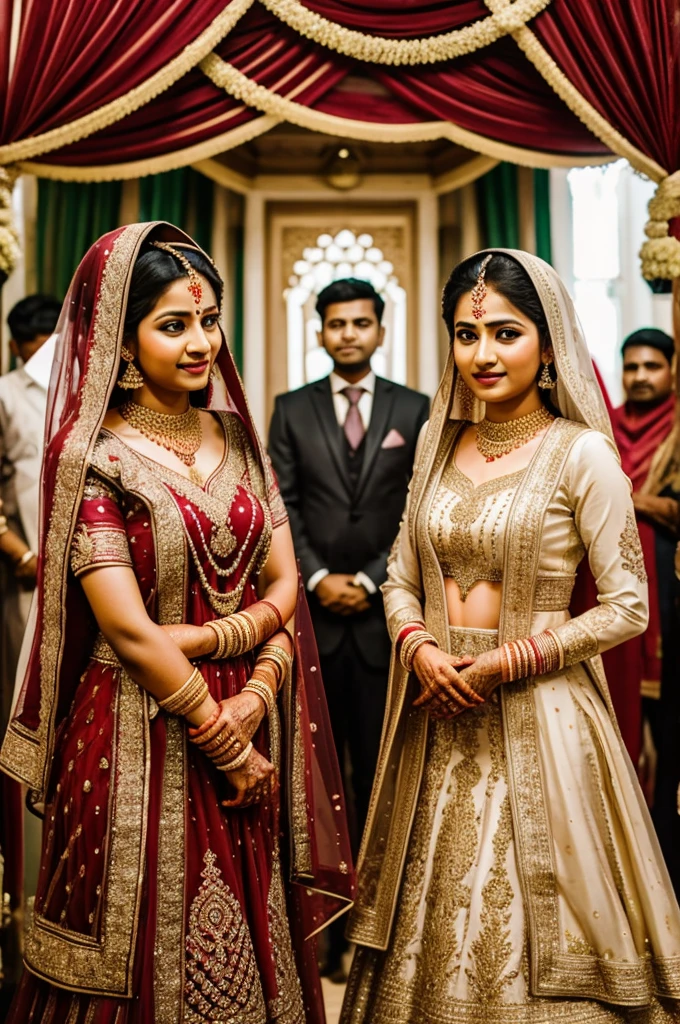 younger bangladeshi couple in wedding set 