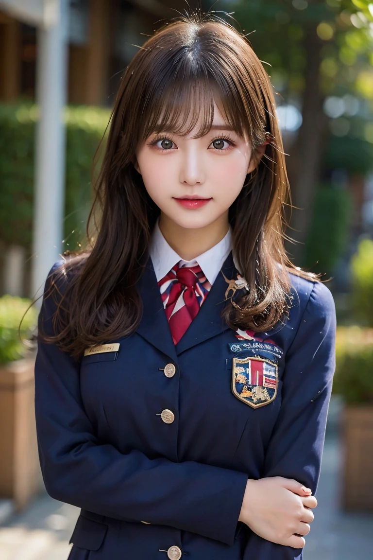beautiful girl、Highest quality、uniform、chest protruding、cute、
