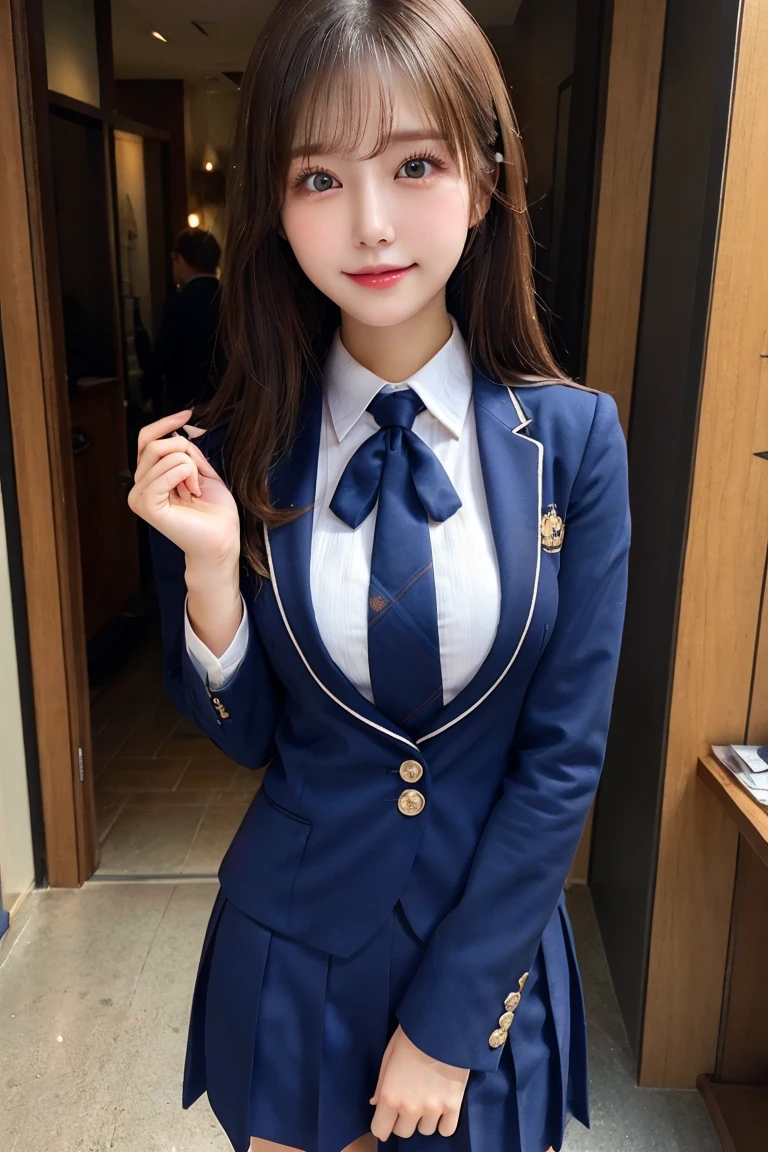 beautiful girl、Highest quality、uniform、chest protruding、cute、