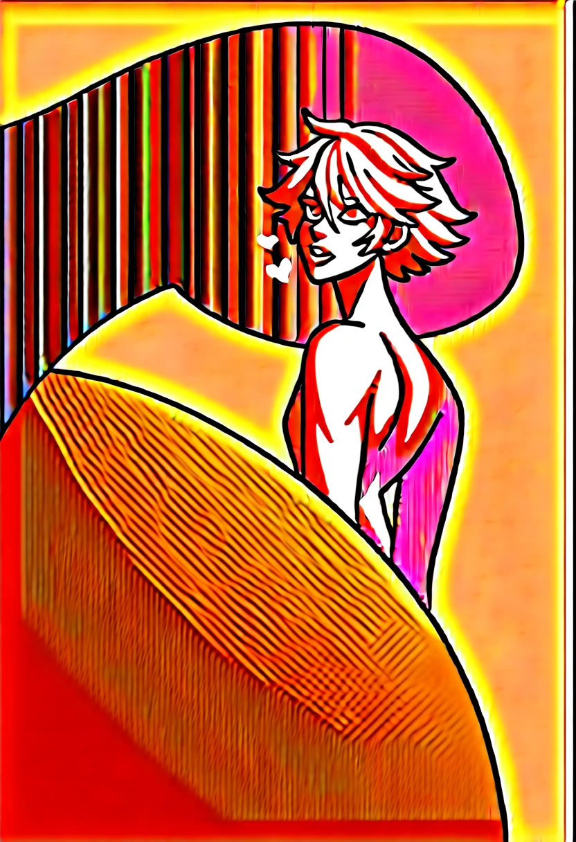 A man, femboy, clear skin, Slim and delicate body, Golden hair, mushroom hair, hair at the height of both shoulders, gold eyes, yellow lipstick, Transvestite, huge butt, thick thighs, small penis, Ahegao, fucked by a horse, in a stable, hearts in eyes, gay sex, Shaking, Zoophilia