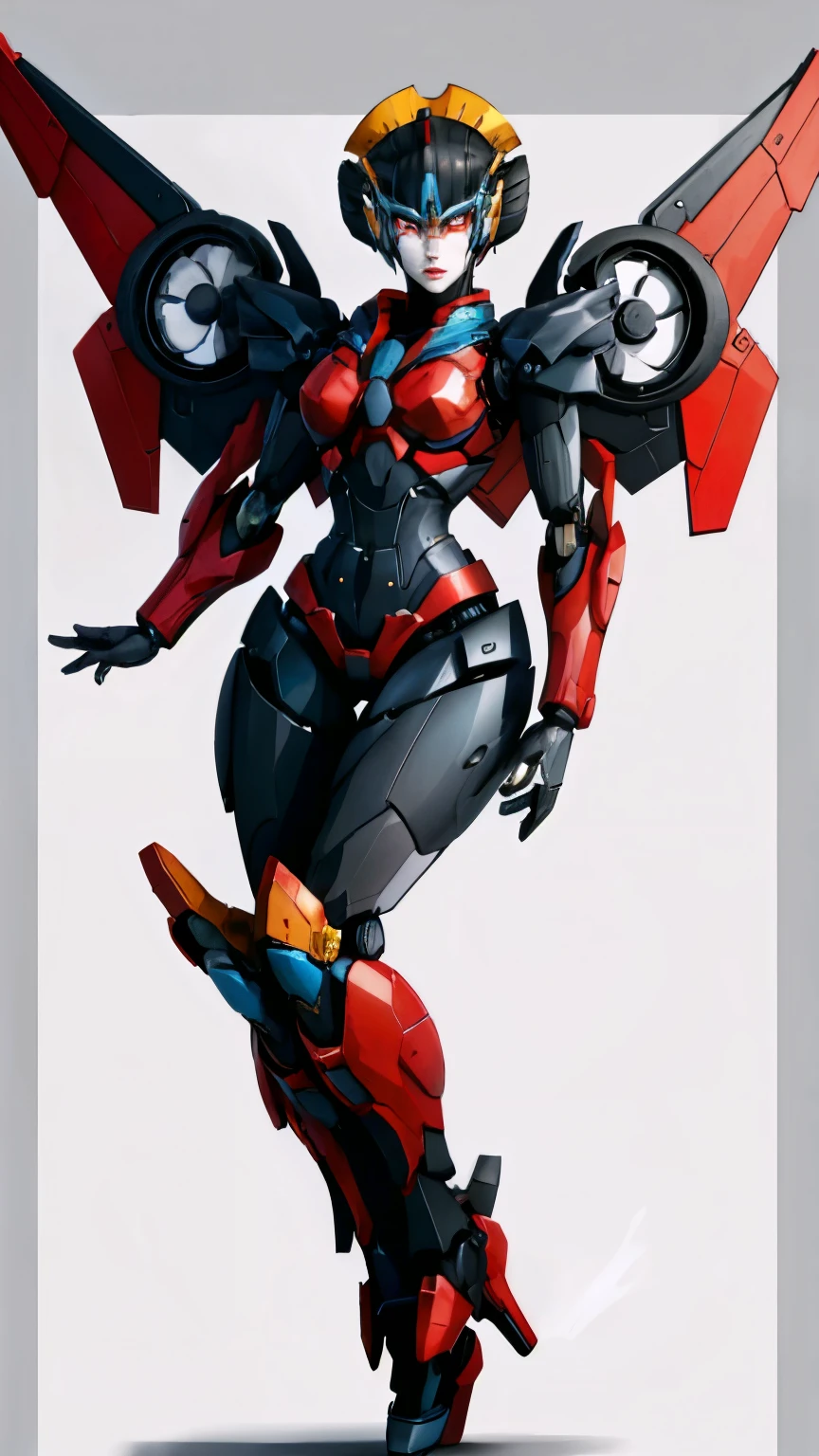 1girl, solo, windblade, robot, mecha, glowing eyes, no_humans, autobot, wings,