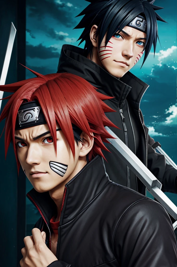 A combination of the protagonist of the Naruto Shippuden anime with the protagonist of the Tokyo ghoul anime