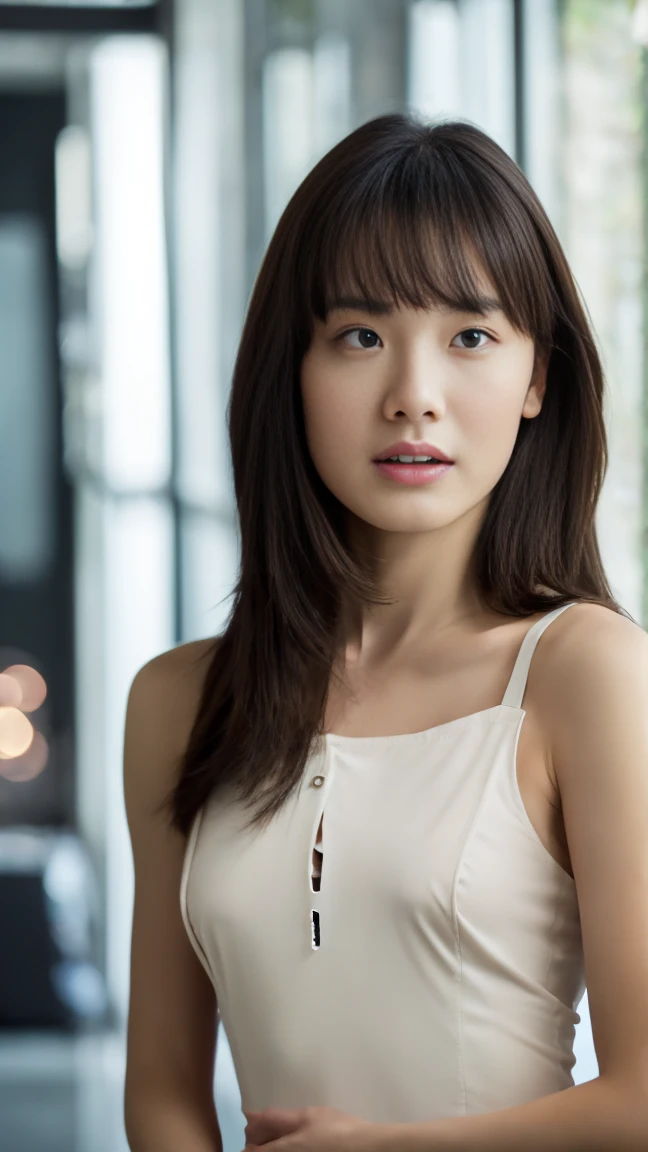 beautiful woman, ((38 years old.:1.5)), (beautiful straight light brown long hair:1.7), ((asymmetrical bangs)), ((Scared:1.5)), ((frightened:1.5)), (orgasm:1.5), ((mother has a flat chest:1.5)), beautiful, I wear clothes, ((very small mole on her left cheek:1.2)), BREAK ((night walk)), BREAK ((small breast:1.5)), ((flat chest:1.8)), BREAK ((looking at viewer:1.5)), ((look into the viewer's eyes:1.5)), (top-quality, 16K, masterpiece:1.3), top quality, masterpiece, high resolution, photorealistic, (raw photo), live shooting, 16k wallpaper, perfection, professional lighting, very detailed, fine details, Hyperrealism, hyper realistic, realistic, japanese, (super detailed), (Photorealsitic:1.5), high-level image quality, very detailed, depth of field, (most beautiful), (dramatic lighting:1.2), (cinematic lighting:1.2), ambient lighting, (front lighting:1.2), highest precision, detailed fingers, detailed hands, detailed eyes, detailed skin texture, textured skin, realistic smooth soft skin, (perfect body proportion), (seductive emotion:1.3), (soft and plump thighs:1.2), (short torso:1.5), detailed face, detailed finger, clear eyes, gentle eyes, accurately drawn arms, accurate and perfect human anatomy, white and soft thighs, realistic smooth soft skin,