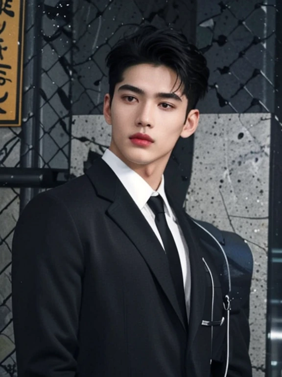 (masterpiece:1.21),(bestquality:1.21),8k,high detailed,ultra-detailed,photography,award winning,documentary,Original Photo,Realisticity,solo,Studio lighting,High resolution scan,physically-based rendering,Cinematic Lighting,award winning work,depth of field,(low saturation:1.3),(1boy;1.4:1.1),a male,male focus,silm,Asian,handsome face,Well-Proportioned Hands,Real Skin Texture,White Marble Glowing Skin,model,thick eyebrows,(random_color_ Fashion_clothing:1.45),(random colo background:1.1),close-up view,(random stylish pose action:1.1),(portrait:1.22),Short Haircut,Happy