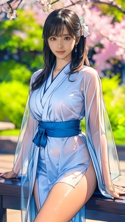 garden,On the grass,an oriental girl,long hair shawl,Miansha on the face,Big breasts,earrings,Wearing an ancient Han Dynasty mini lace skirt,Chest gemstone jewelry,坐在On the grass,