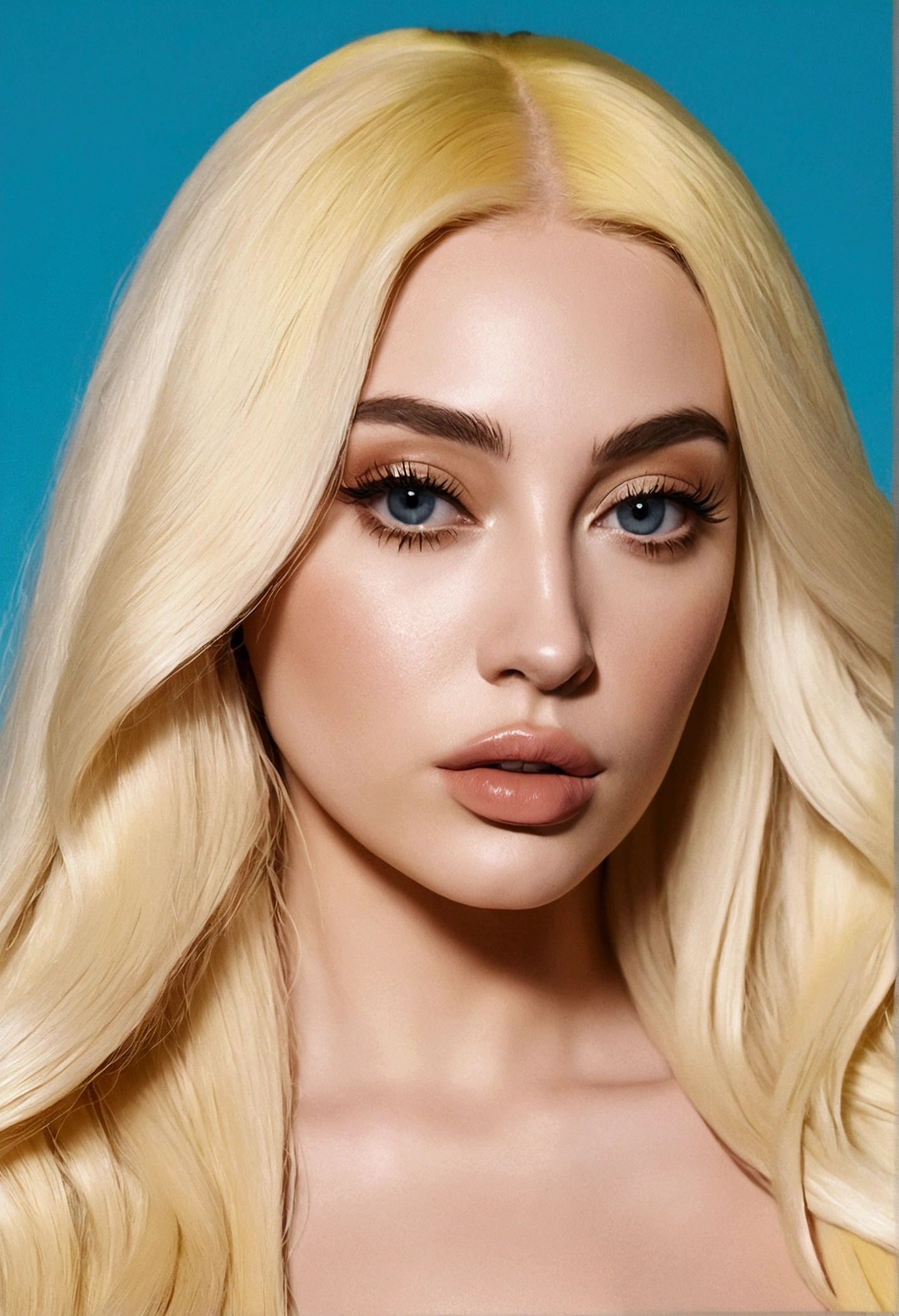 a close up of a woman with long blonde hair wearing a dress, an album cover by Jeka Kemp, pixabay, pop art, ava max, she has blond hair, kylie jenner, poppy, taken in the early 2020s, sophie turner, her hair is white, leaked image, extremely pale blond hair, portrait of kim petras