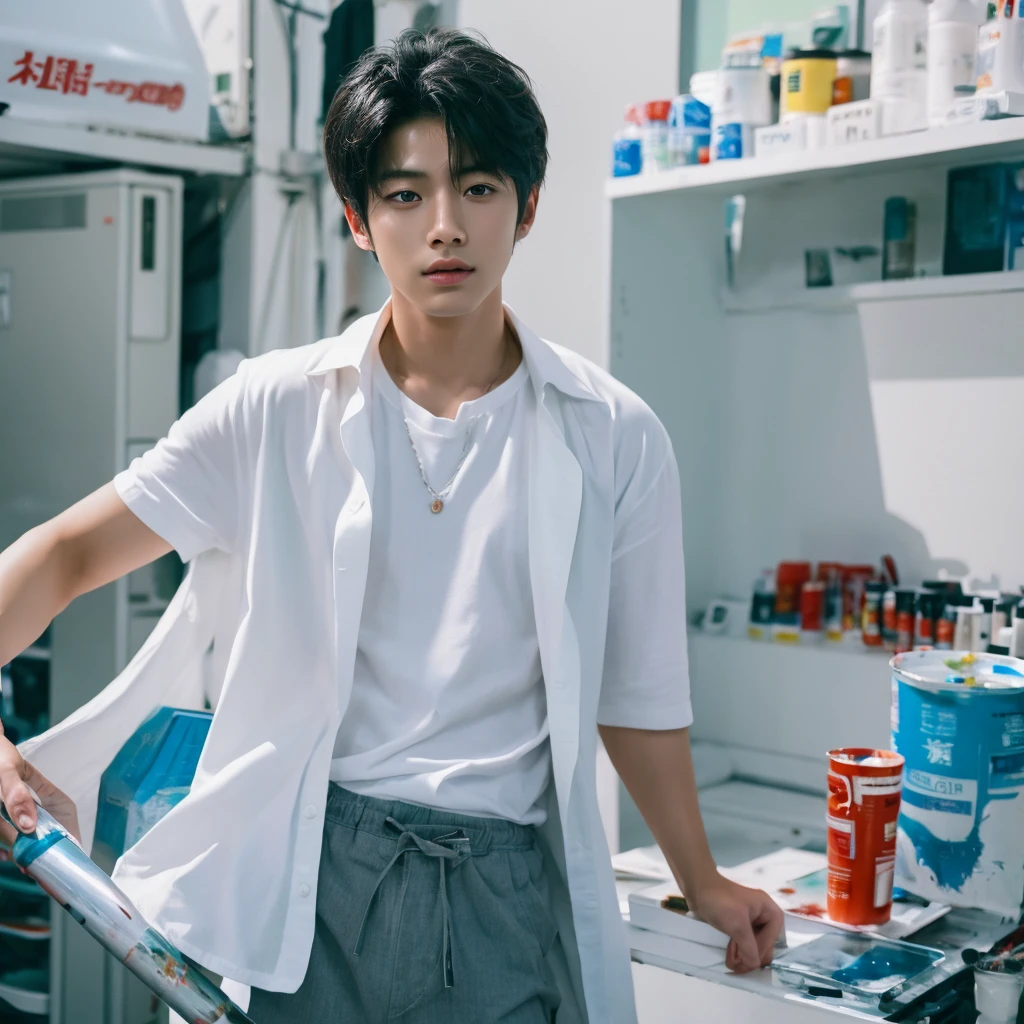 Asian alpha male in white shirt looking at camera, Shin Jinying, Kim Do-young, Paint Ulzzang, Shen Quanrui, korean men, Shin Jin Young&#39;s Aesthetics, faceเกาหลีที่น่ารัก, handsome young man&#39;face, Jaeyong Nam, beautiful eyes、Kim Taejoon, Hyungtae, Inspiration from Jong Suk Lee, Avatar, Korean artist, Jung Jaehyun