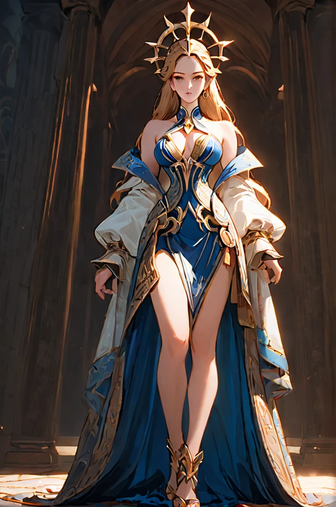 sexy female goddess, full body, game art style, (masterpiece), best quality, highres, 4k, 8k, Detailed Illustration, intricate detail, cinematic lighting, amazing quality, 1girl, fit female, amazing shading, soft lighting, facing camera, perfect eyes