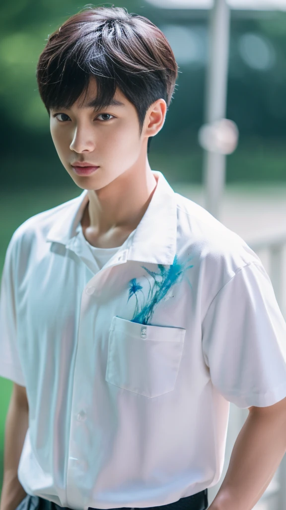 Asian alpha male in white shirt looking at camera, Shin Jinying, Kim Do-young, Paint Ulzzang, Shen Quanrui, korean men, Shin Jin Young's Aesthetics, faceเกาหลีที่น่ารัก, handsome young man'face, Jaeyong Nam, beautiful eyes、Kim Taejoon, Hyungtae, Inspiration from Jong Suk Lee, Avatar, Korean artist, Jung Jae Hyo