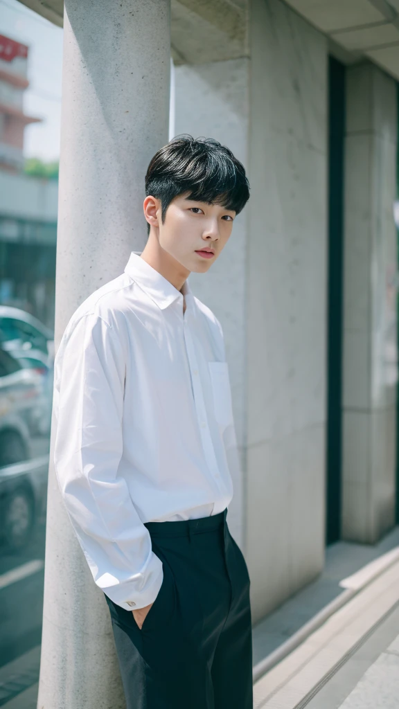 Asian alpha male in white shirt looking at camera, Shin Jinying, Kim Do-young, Paint Ulzzang, Shen Quanrui, korean men, Shin Jin Young's Aesthetics, faceเกาหลีที่น่ารัก, handsome young man'face, Jaeyong Nam, beautiful eyes、Kim Taejoon, Hyungtae, Inspiration from Jong Suk Lee, Avatar, Korean artist, Jung Jae Hyo