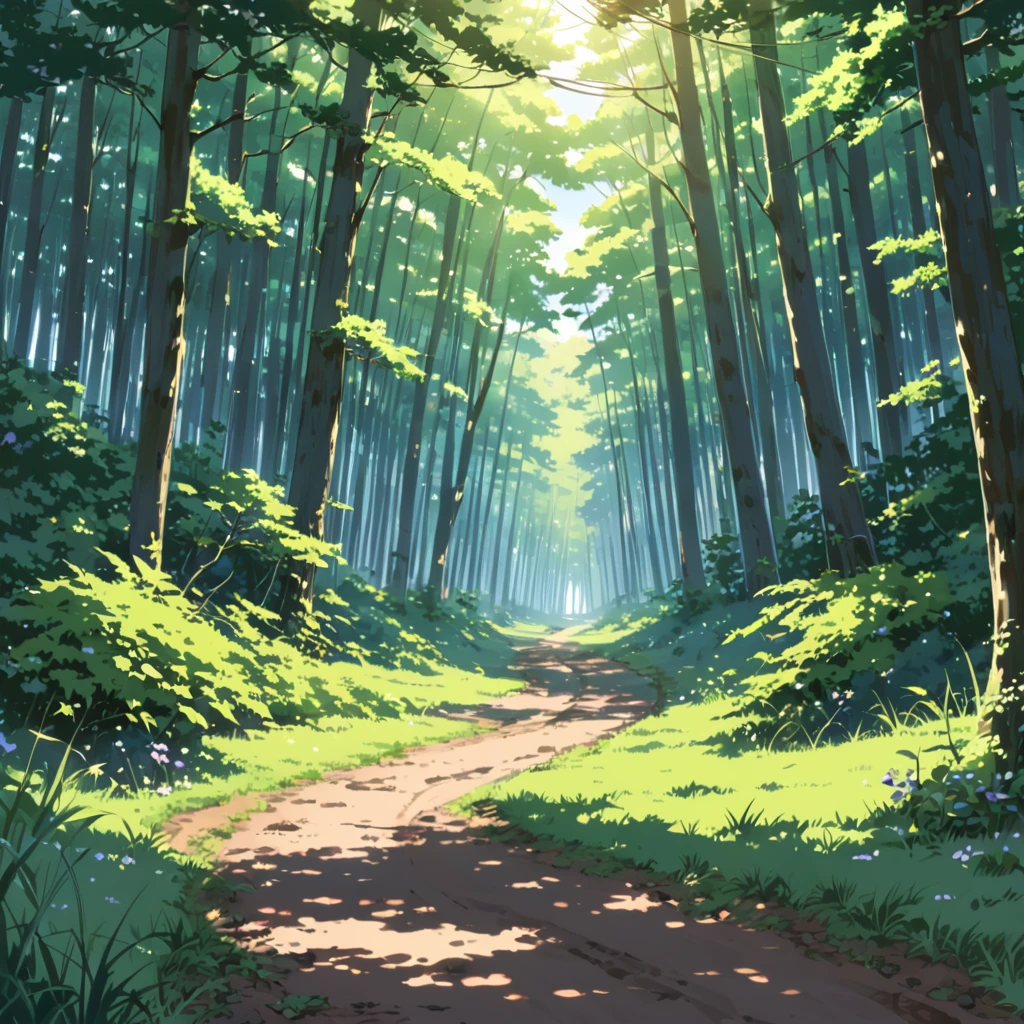 (((forest clearing))), ((anime:1.4,illustration)),(masterpiece, top quality, best quality),(ultra-detailed, absolutely resolution),((16k, high res)). BREAK {lofi art, style of Laurie Greasley, style of Makoto Shinkai, anime aesthetic}