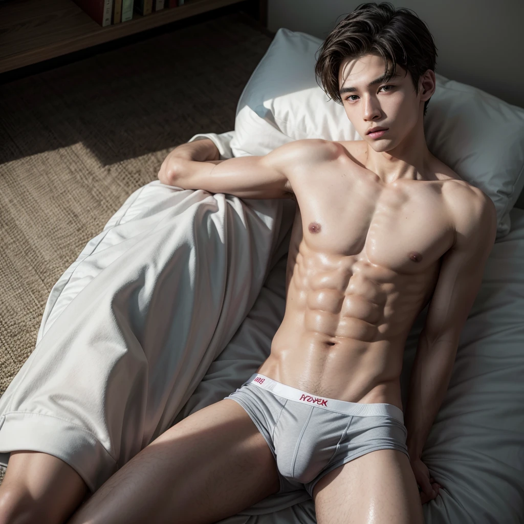 Boy without shirt and in boxer