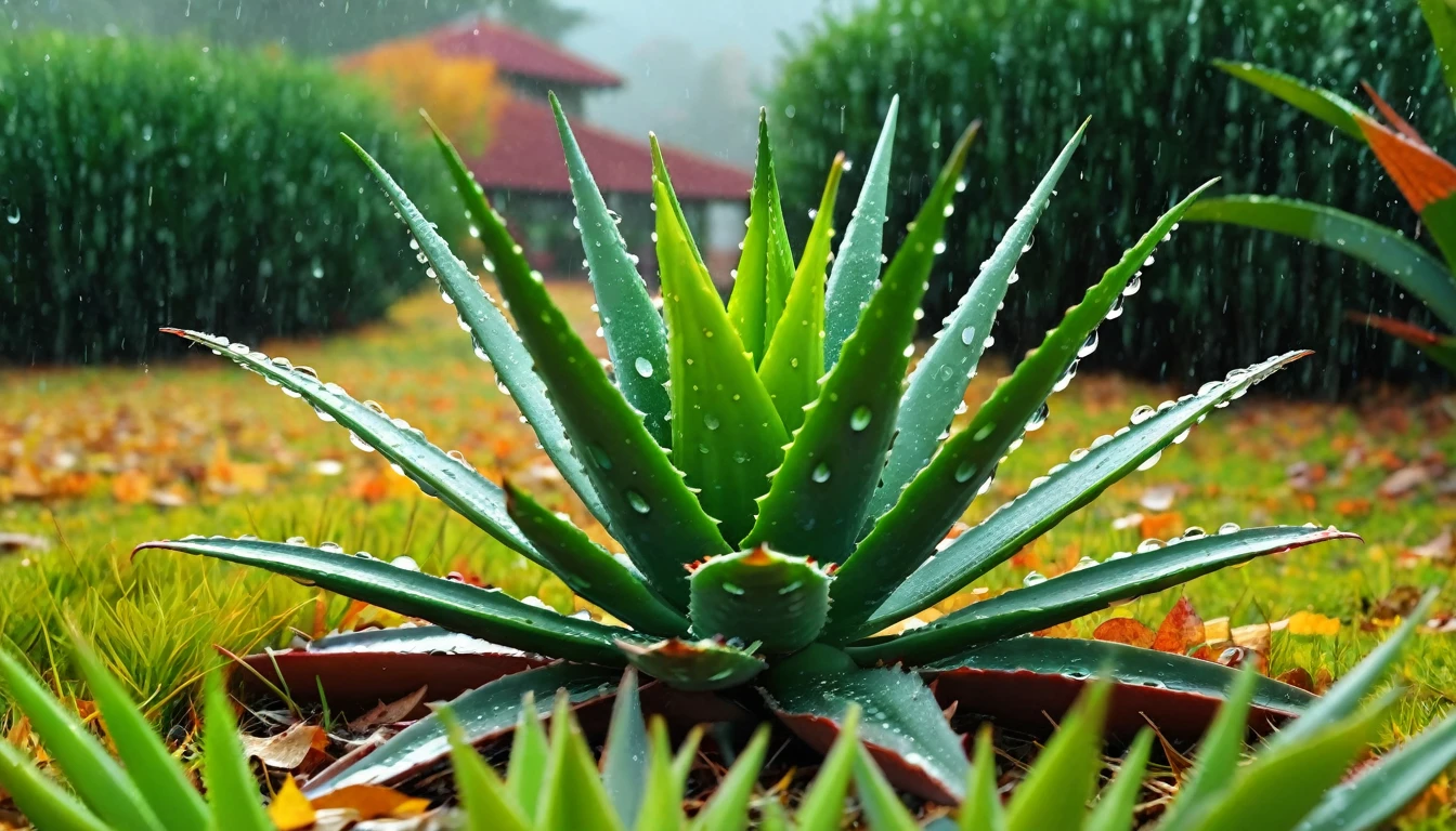 there is a aloe that is sitting on the grass, magical leafs falling, nature documentry footage, youtube video screenshot, today's featured photography 4k, autumn rain turkel, nature photography 4k, november, cinematic widescreen shot, leaves and magic, high quality screenshot, 2 0 2 1 cinematic 4 k framegrab, wide screenshot