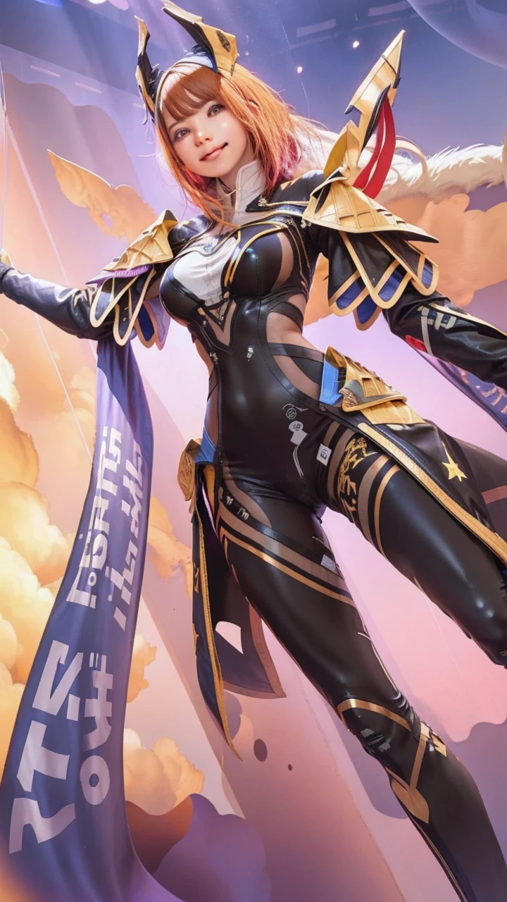 Change the Face expression to be coolest expression, but she's smile and 3D graphics ( only change the face )