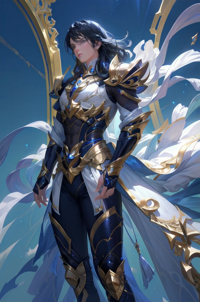 Ultra-high saturation,(tmasterpiece), fully body photo,(best qualtiy), (1girll), starryskybackground,Wearing shiny gold armor, Sexy lingerie type armor,Expose your chest,Expose the waistline,Exposing thighs,cool-pose, Saint Seiya Armor, messy hair,high detal, Anime style, Cinematic lighting, Sparkle, god light, Ray traching, filmgrain, hyper HD, textureskin, super detailing, Anatomical correct, A high resolution,Ultra-high saturation,hight contrast,High-gloss armor,Smooth skin,Serious expressions,Dark room,