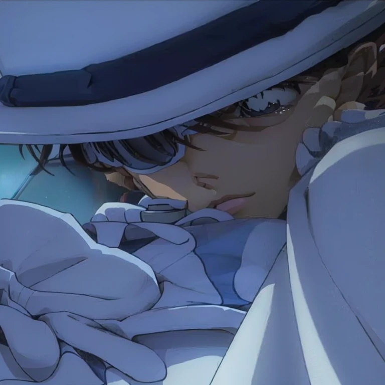 Animated character wearing a hat and coat looking at something, Close-up of Rei Iwakura, Shinji, Boogiepop Phantom, Screenshots from the 2012 anime, In anime movies, up close shot Shinji aramaki, Anime stills, Gore anime screenshot, Anime movie screenshots, Anime movie screenshots