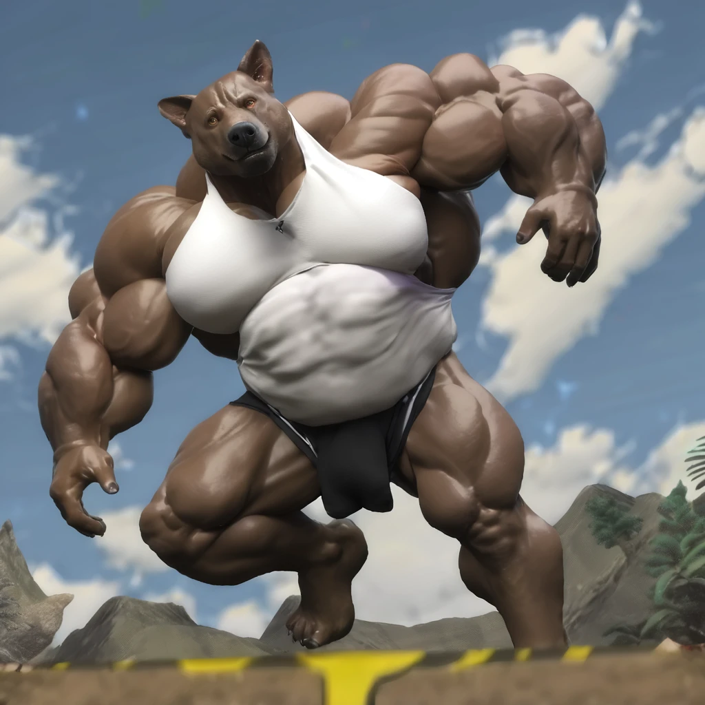 big pecs, (((hyper_muscles, looking down at viewer, floor pov), big_abs hair, big_penis, veiny_penis)), anatomically correct, neutral expression, muscular_anthro, wolf, 4k, (realistic), anatomically_correct, masterpiece, best quality, drawing outline