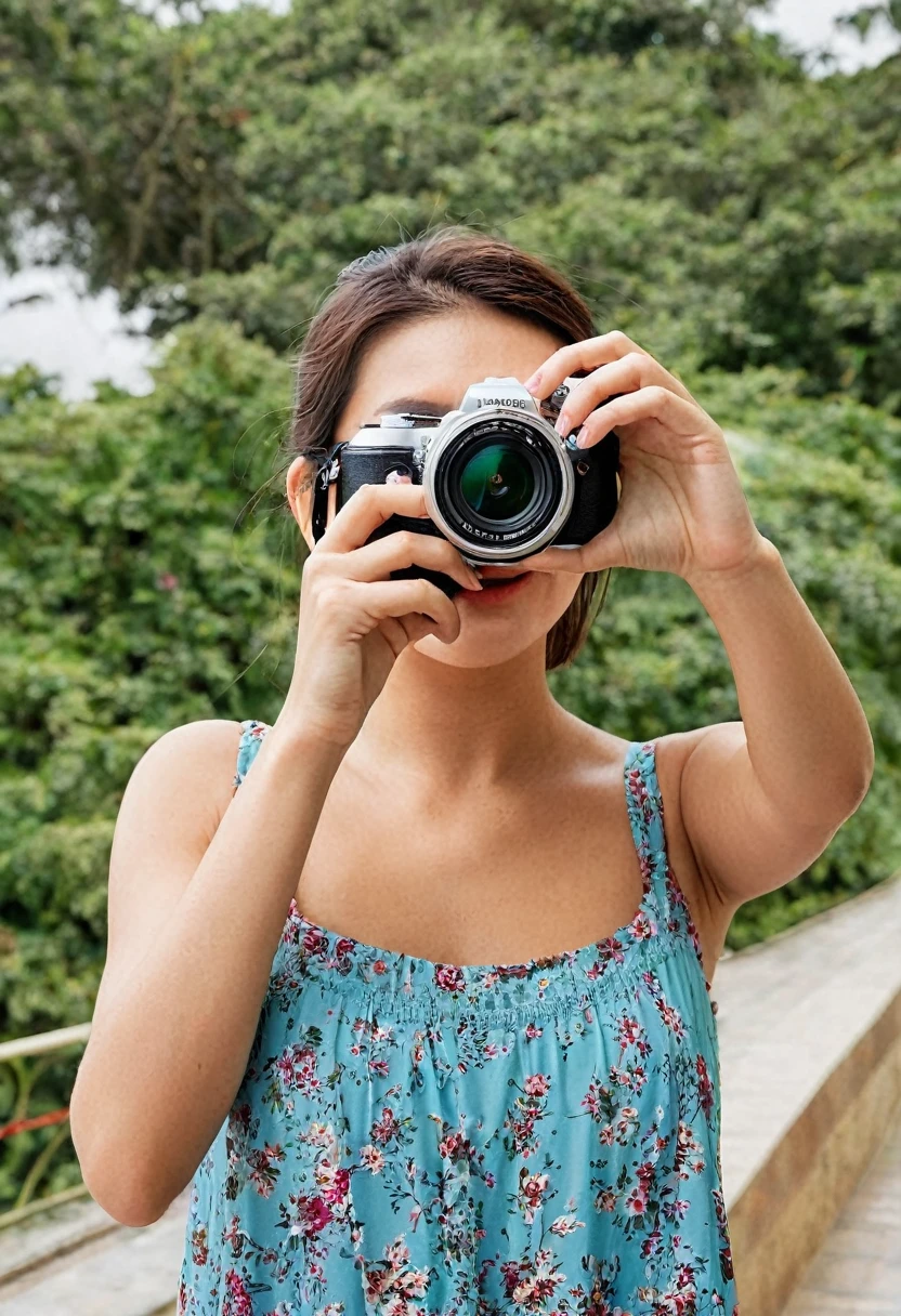 A woman taking a photo