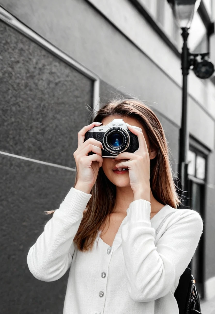 A woman taking a photo