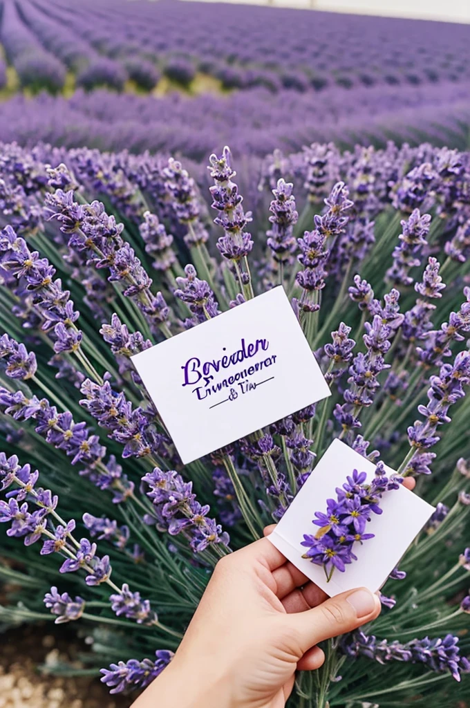Create a tiny logo of a lavender flower with the name of Lavender Entertainment 