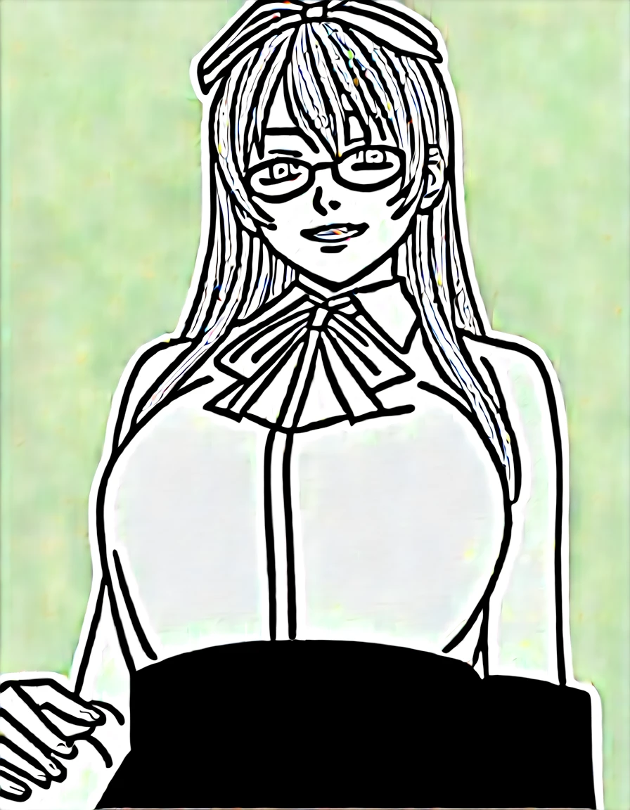 score_9, score_8_superior, score_7_superior, sauce_anime,
Seto Yuki Amamori, amamori, Long Hair, Monochrome, grayscale, Glasses, Large Breasts,
skirt, bow, , hair bow, tie, No sleeve, shirt, collared shirt, belt,
indoor, classroom, I had already finished, smile,
View your viewers, alone, Dutch Angle, Cowboy Shot,