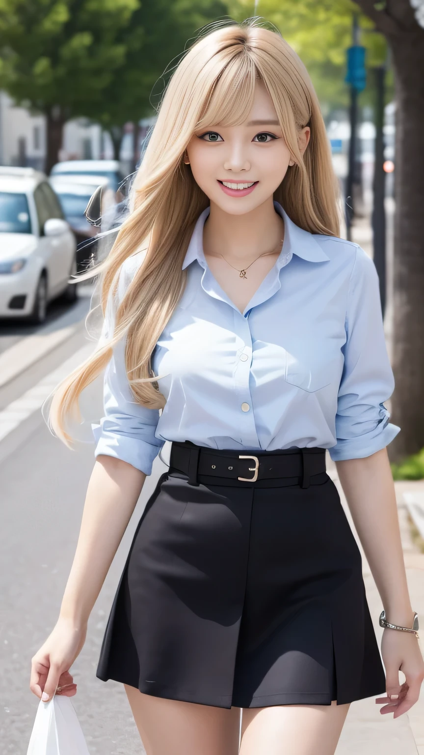 Sexy big , beautiful girl looks sexy and cute&Cute beautiful sexy face、A strong wind blows my hair in front of my face,Beautiful super long metallic blonde dreadlocks、Her long hair hides her beautiful, cute and sexy eyes.。、Belly button shirt、Very short ruffled miniskirt、Turn around and look at me with a smile、Cute eyes hidden by long bangs、yawn、Double teeth、Reduces the appearance of nasolabial folds、Fluttering mini skirt、Feminine clothing