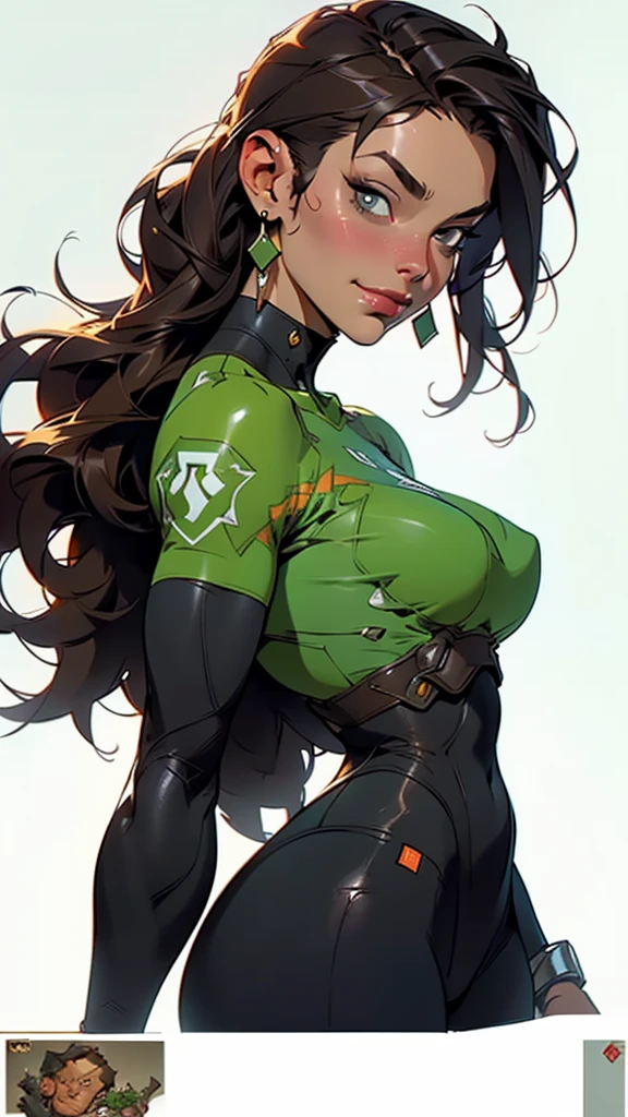 mdjrny-v4 style portrait of a female leprechaun, voluptuous, gorgeous detailed face, mischievous smirk, ample hips, insanely detailed accentuated big booty, mature, great aesthetics, perfect anatomy, well proportioned body, intricate, elegant, highly detailed, digital painting, artstation, concept art, smooth, sharp focus, illustration, art by artgerm and Greg Rutkowski and alphonse mucha, 8k, High-quality, insanely detailed,