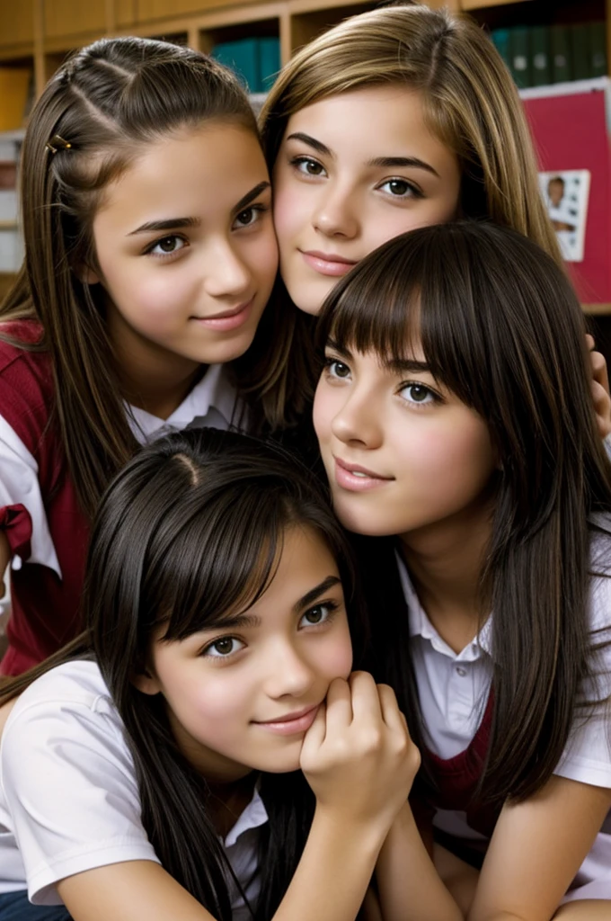 Create image of school friends with happiness sweet including girls and boys