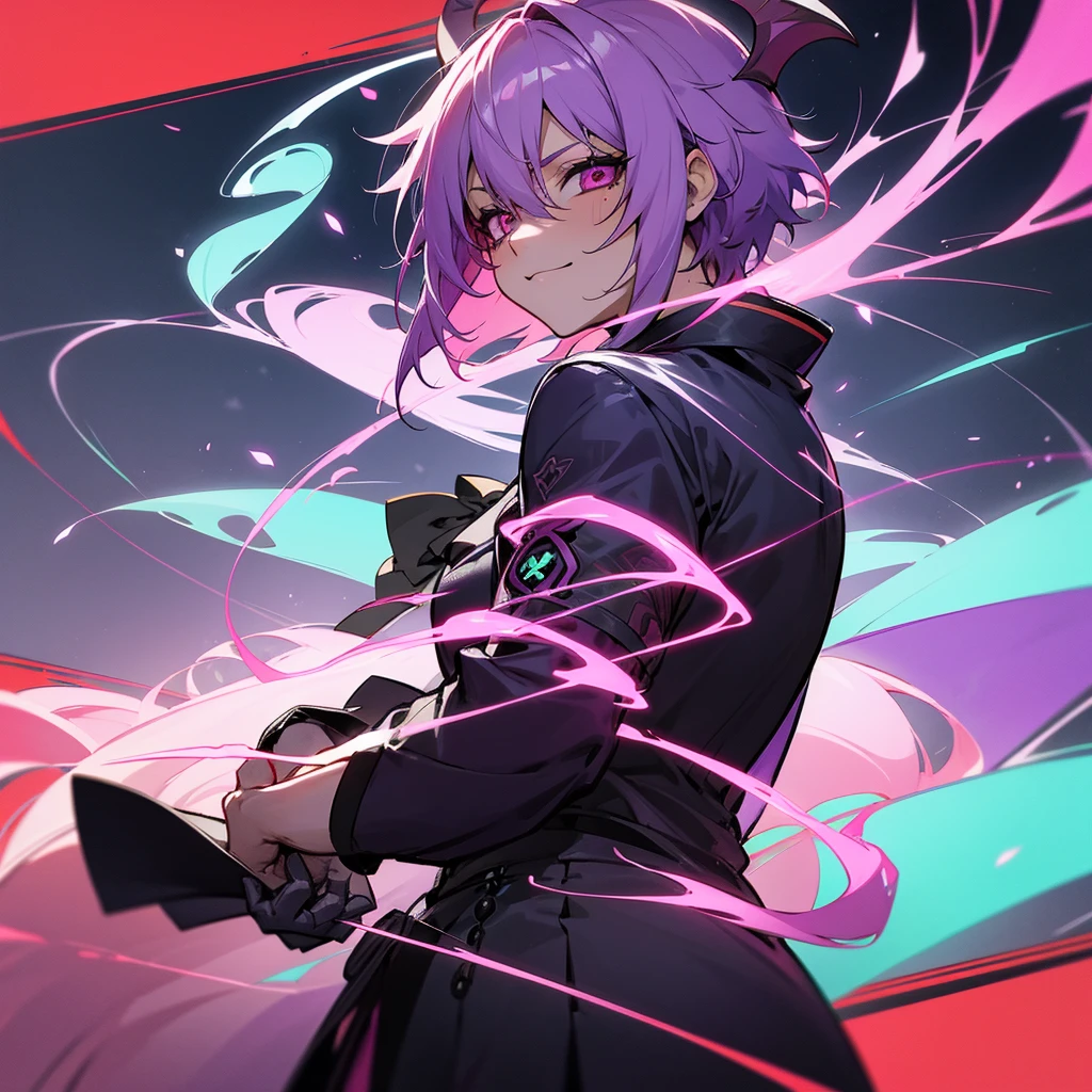 Genshin impact scaramouche demon anime cyberpunk neon colors icon wanderer the balladeer kabukimono kunikasushi the sixth harbinger of the fatui