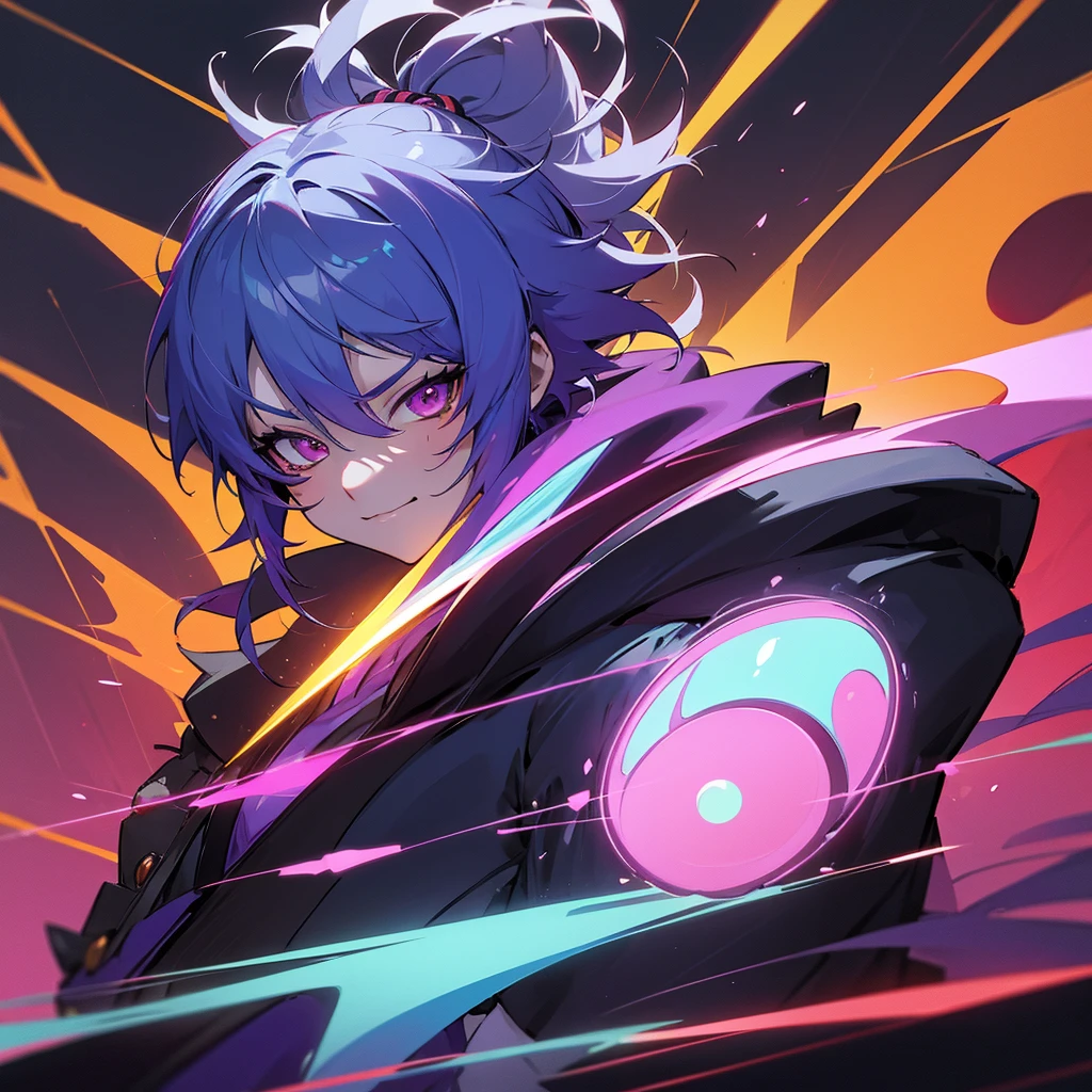 Genshin impact scaramouche demon anime cyberpunk neon colors icon wanderer the balladeer kabukimono kunikasushi the sixth harbinger of the fatui