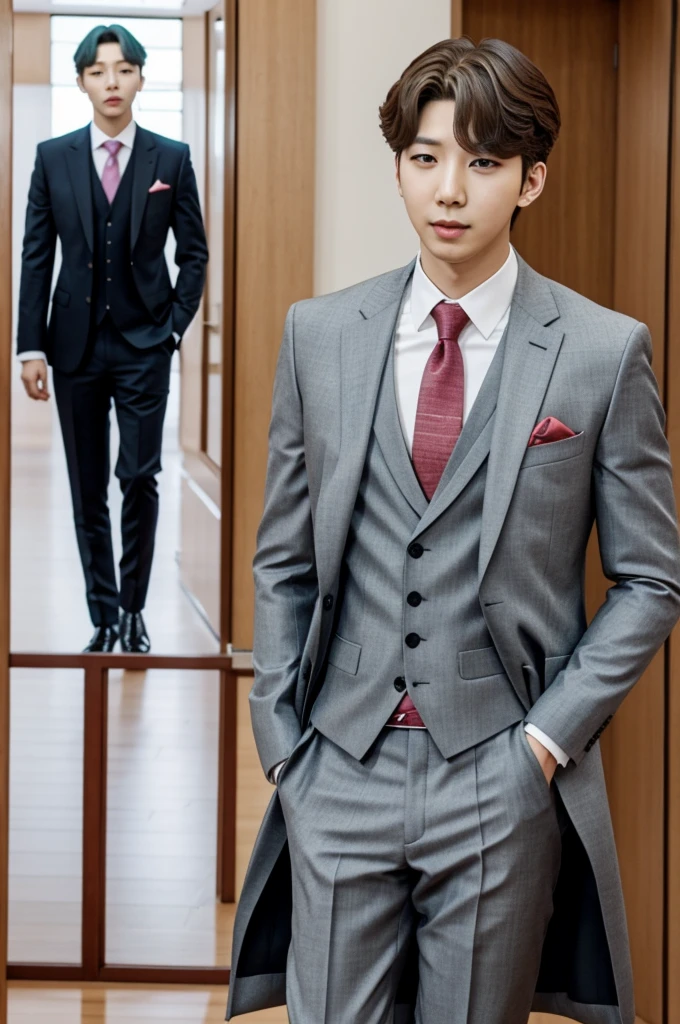 Kim Namjoon de BTS con traje de Nanami de Jujustu Kaisen