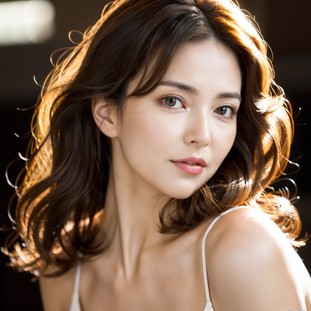 Beautiful mature woman with beautiful wavy long hair, Naughty Mature Woman, Ultra-high resolution,(Realistic:1.4), ((Highest quality)), ((masterpiece)), (be familiar with),