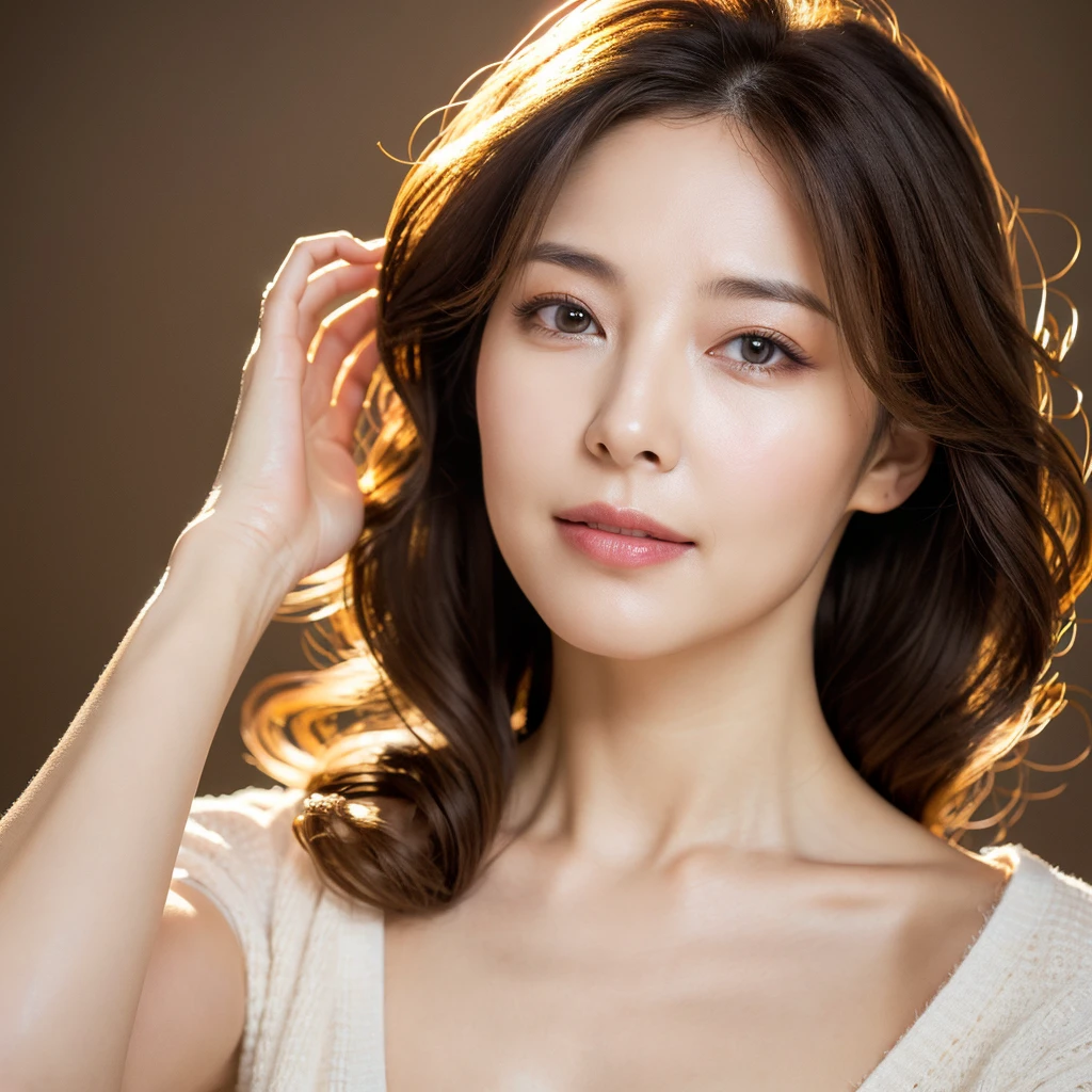 Beautiful mature woman with beautiful wavy long hair, Naughty Mature Woman, Ultra-high resolution,(Realistic:1.4), ((Highest quality)), ((masterpiece)), (be familiar with),