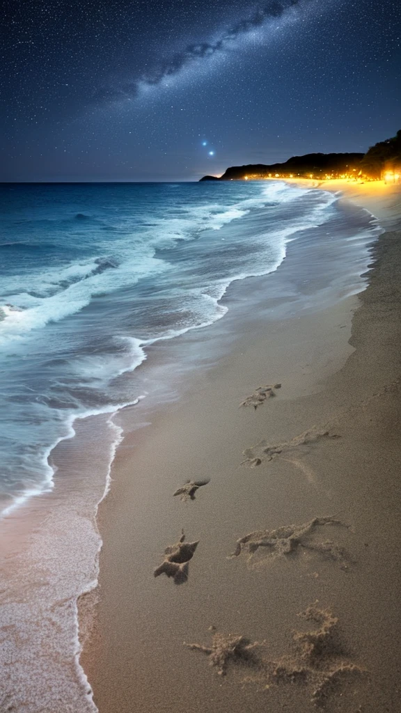 Seaside Night Sky Starry Sky White Sand Beach