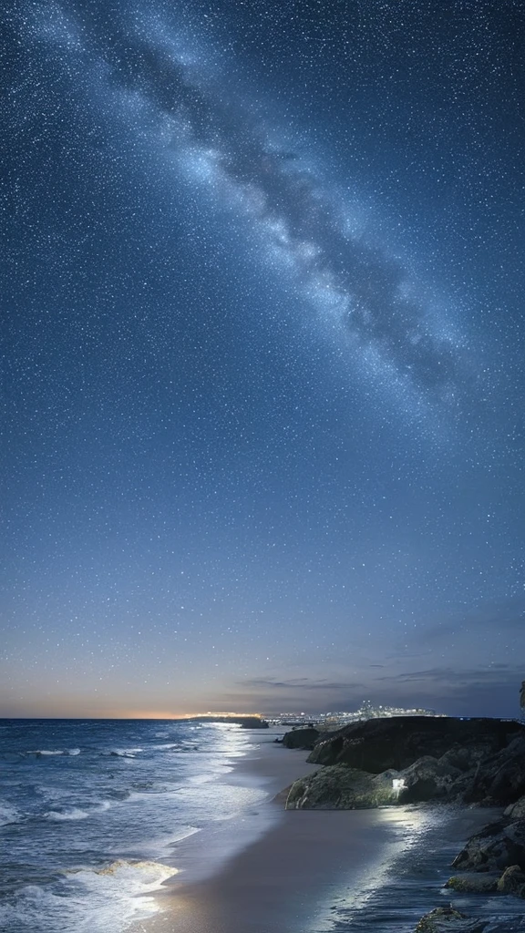 Seaside　Night Sky　Starry Sky　