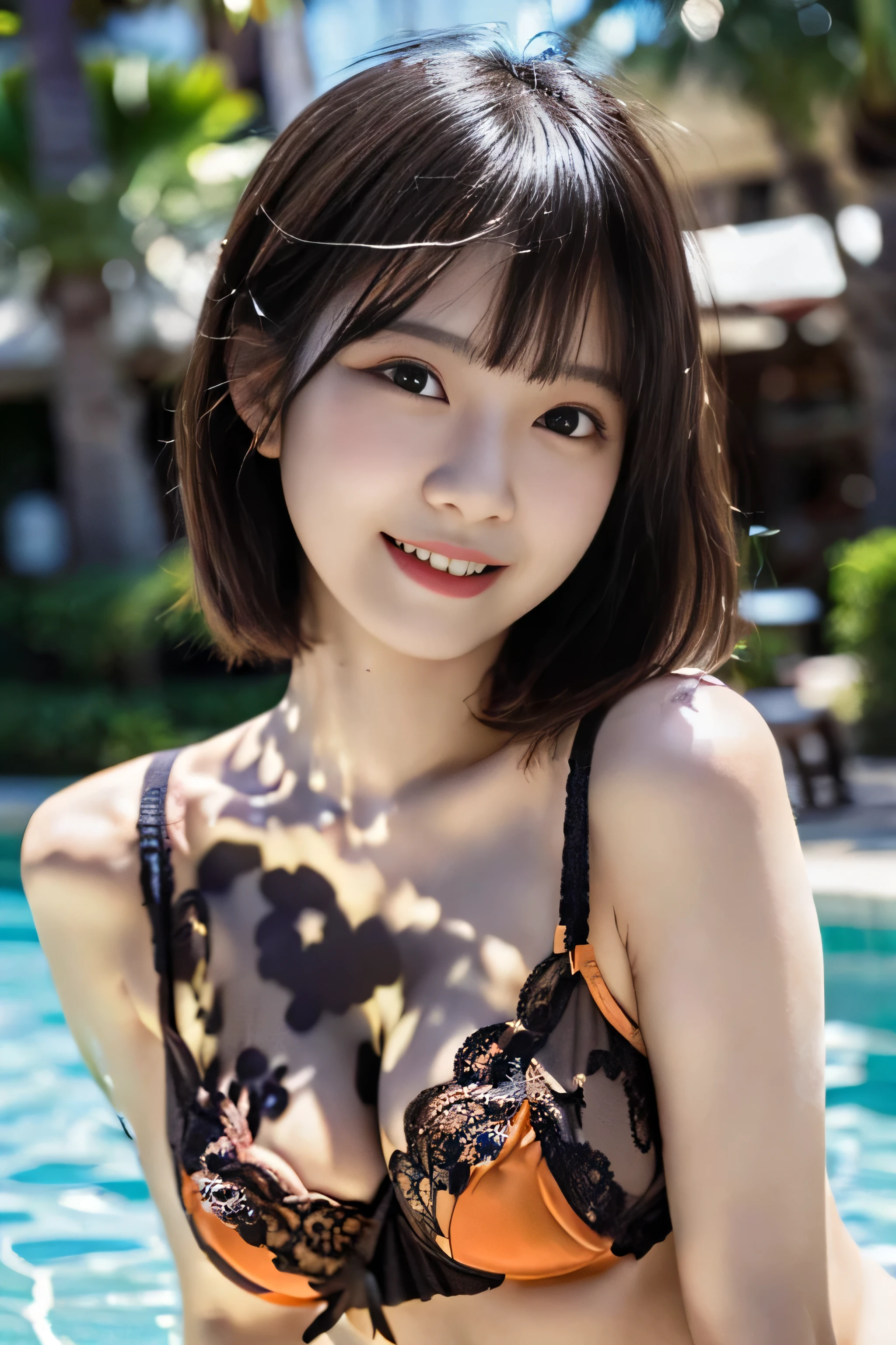 buzzer, Lustful, (Best Quality,4K, 8K, hight resolution, masutepiece:1.2), Ultra-detailed, (Realistic ,Photorealistic ,Photorealsitic:1.37), 1girl in, (Perfect body :1.2), Ultra-detailed face, Detailed lips, Detailed eyes, Sexy double eyelids, Beautiful detailed eyes, Beautiful detailed lips, Orange kimono, (After ), sexy flirty pose, short-hair, Hi-Res, Cinematic Angle, Professional Lighting, Unity 8k Wallpaper, Aesthetic, masterpiece, top-quality, Shy laughter, South Island, Waikiki, indoors, (Large Breasts:1.5), (Slim Body:1.5), (Cute See-through lingerie:1.5)