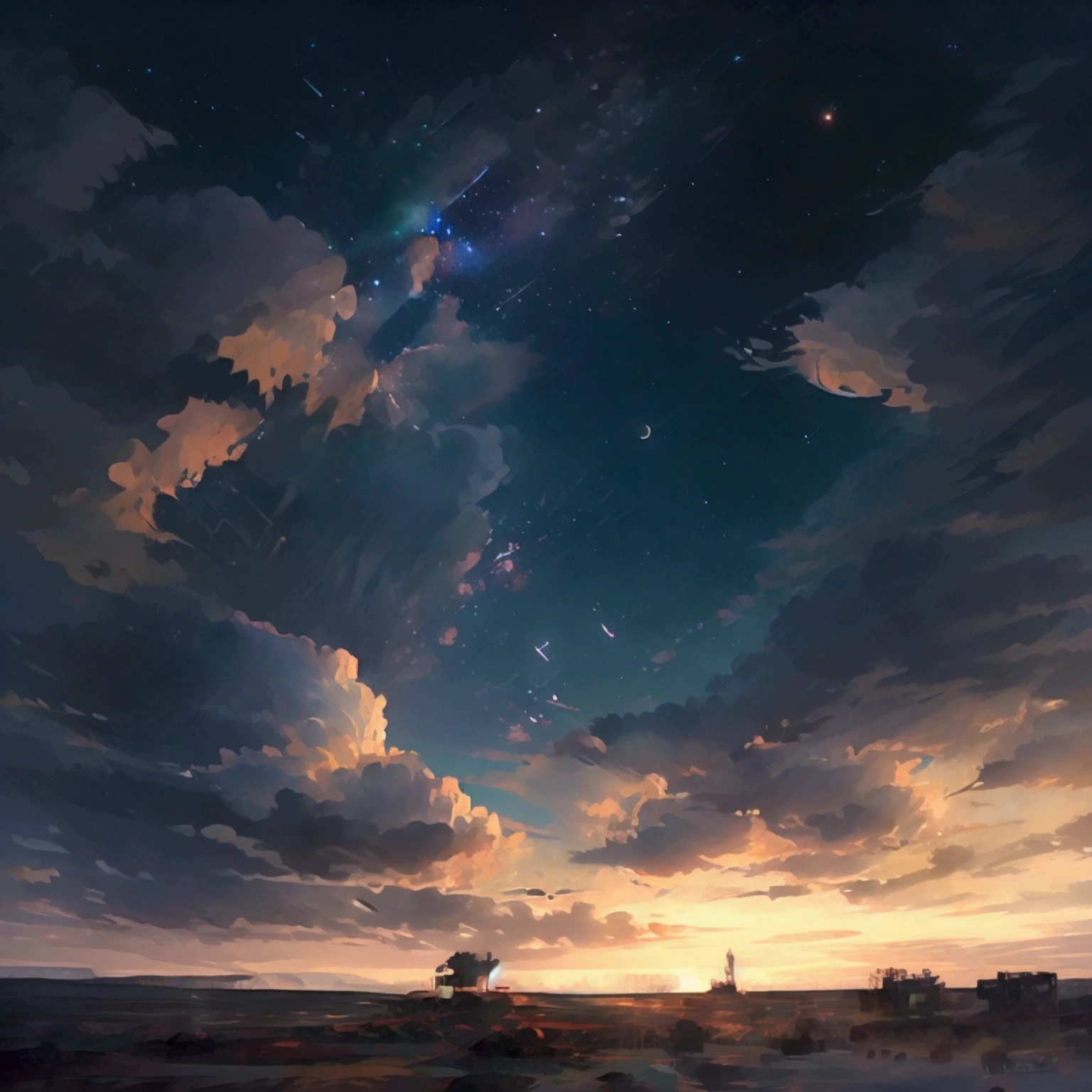 No people,Overlooking,Anime Starry Sky,Dark Background, A thoughtful and beautiful view of the stars,Mysterious,Beautiful Landscape,Breathtakingly beautiful,Feeling the beat through images,The scale of the painting is fascinating, 4K Wallpaper Images.