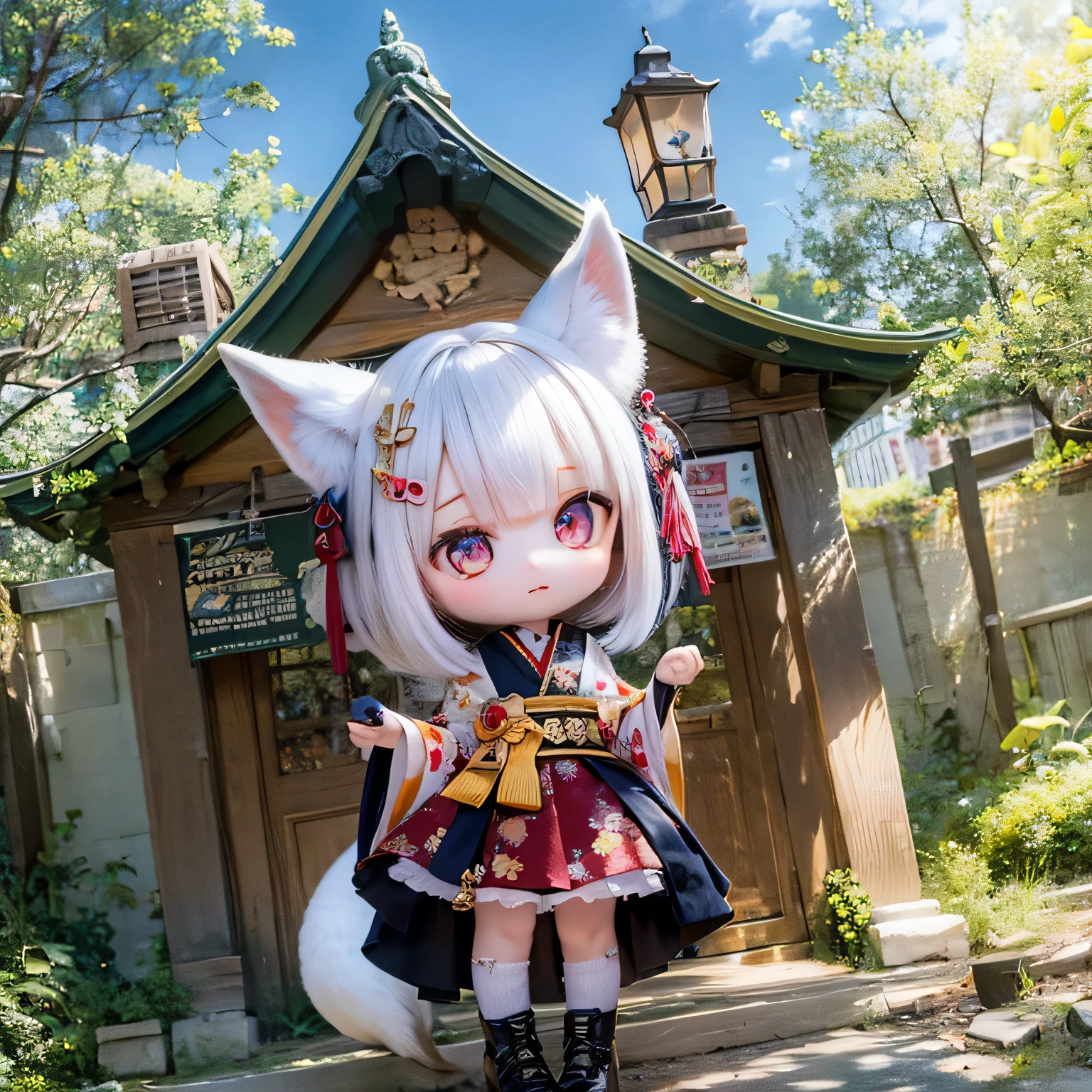 FOX Girls Chibi,Shrine maiden costume
