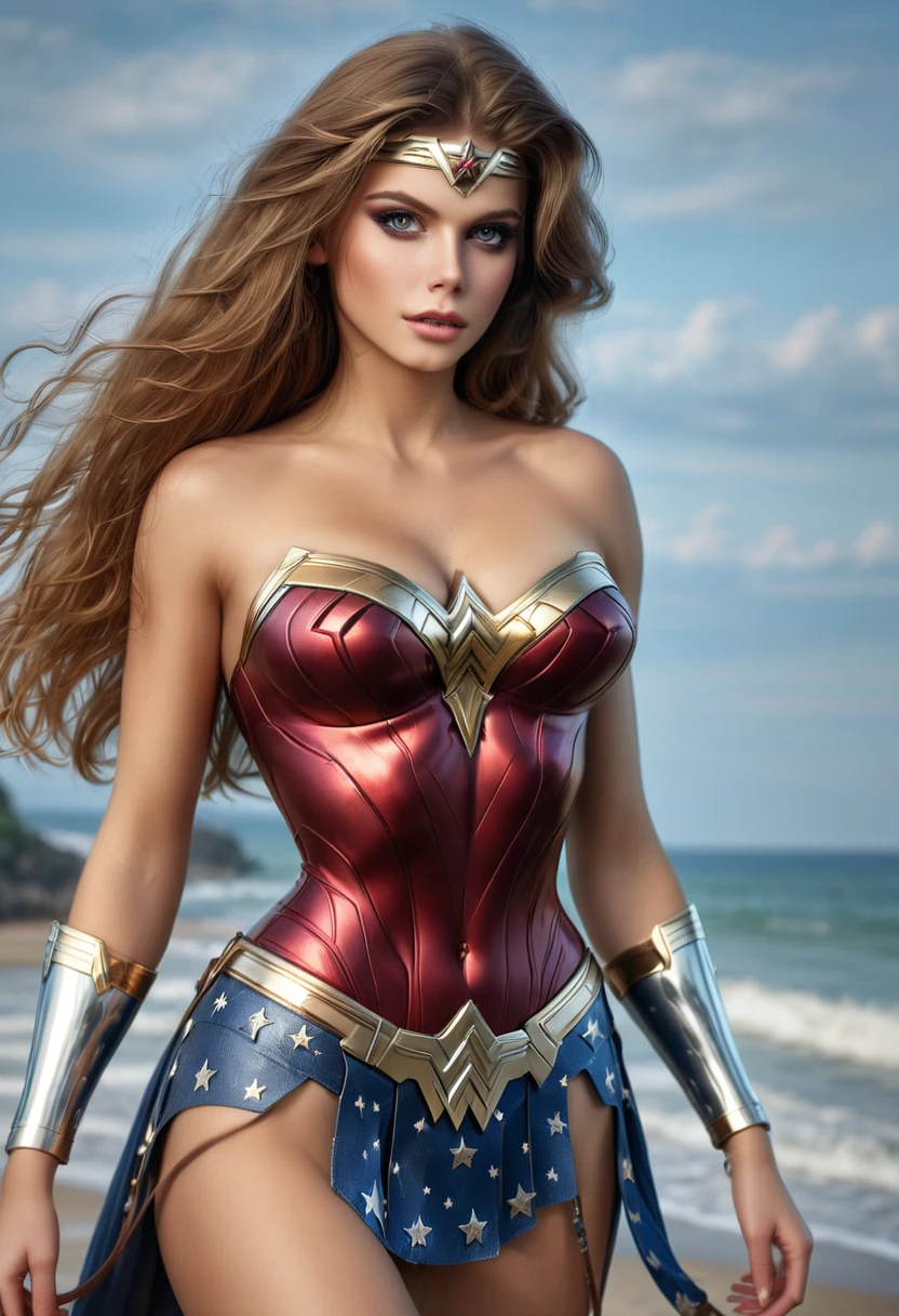 (best quality,4k,8k,highres,masterpiece:1.2),ultra-detailed,(realistic,photorealistic,photo-realistic:1.37),sexy Wonder Woman katharina mazepa katharinamazepa
   